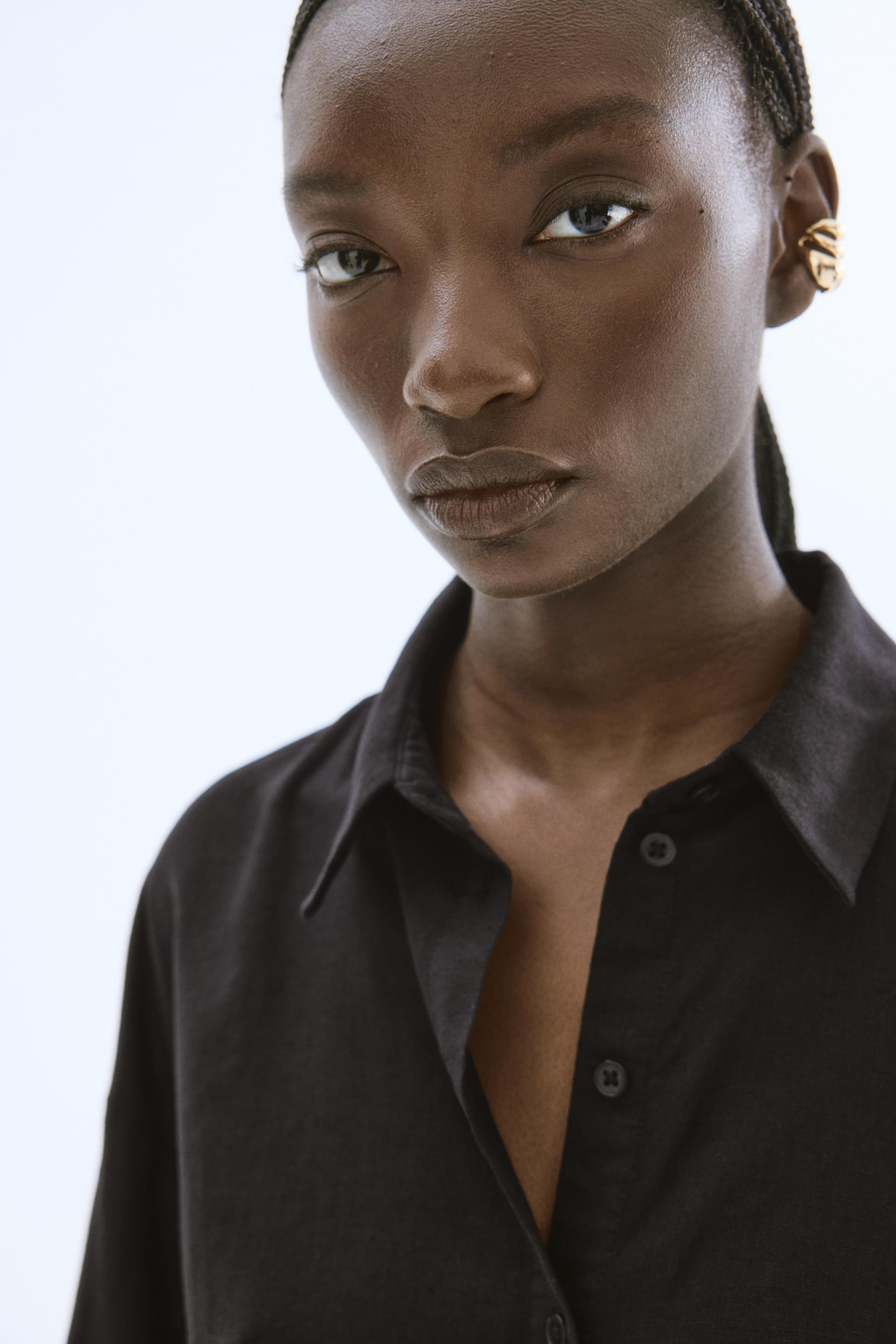 linen-blend shirt