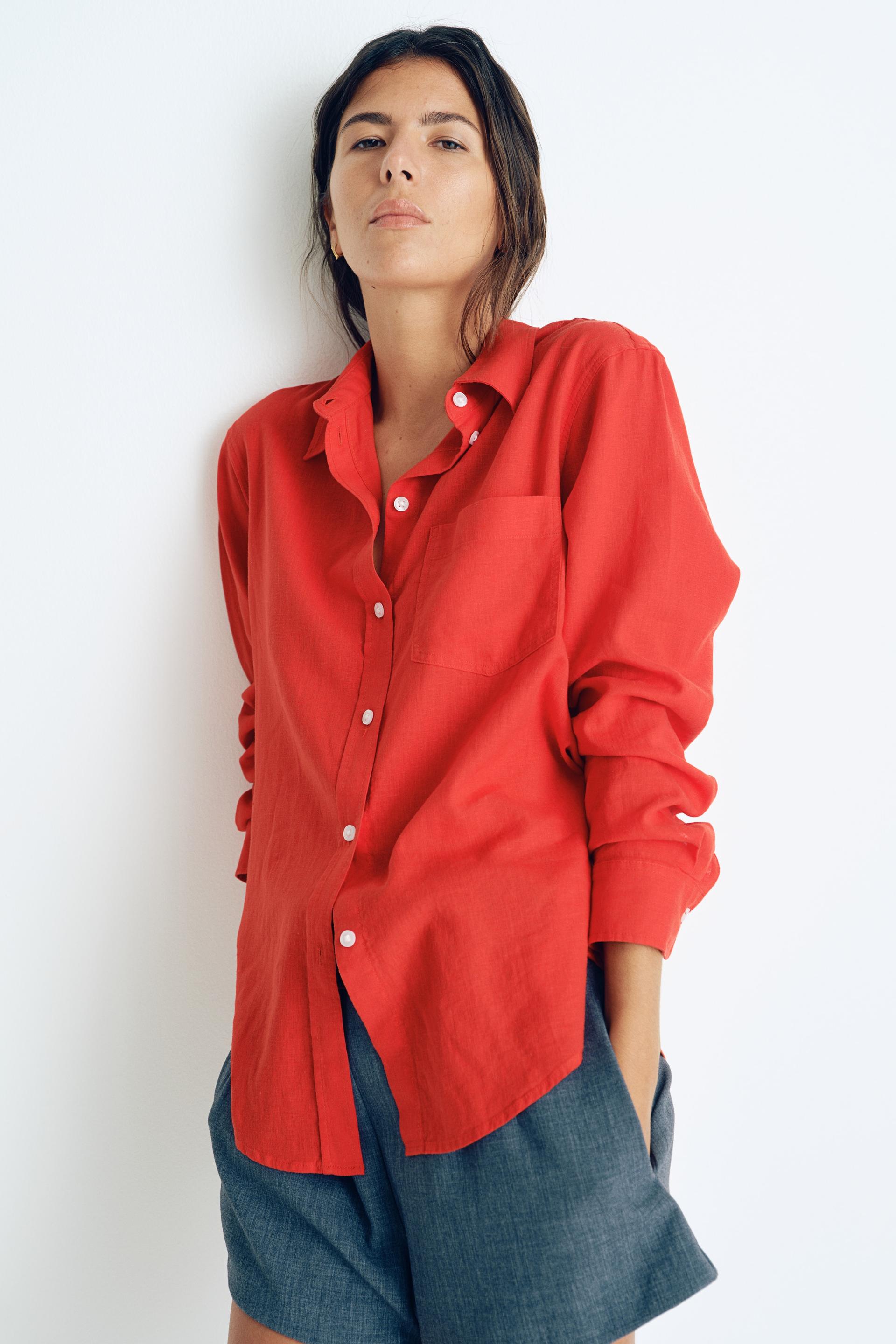 linen-blend shirt
