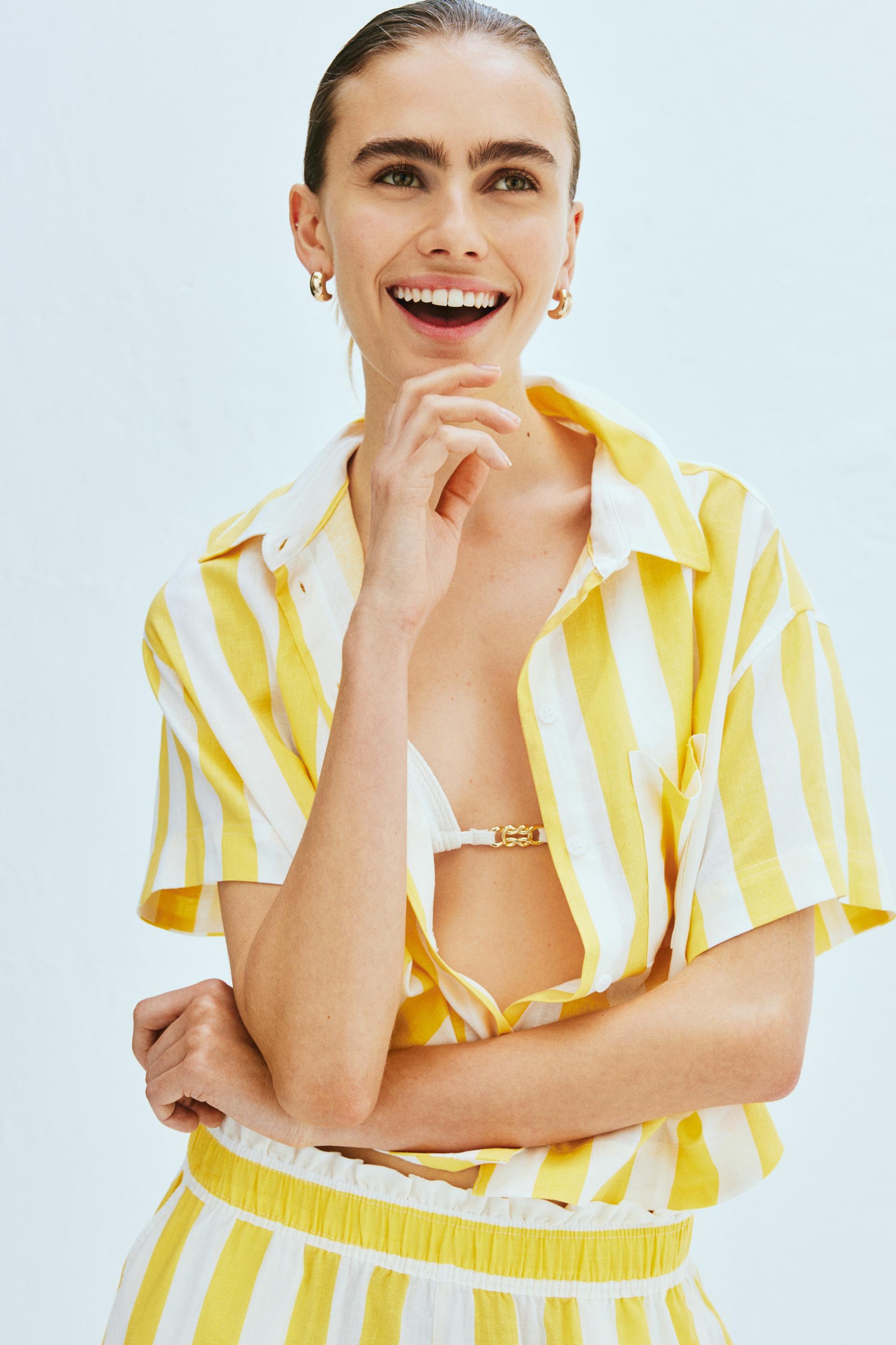 linen-blend shirt