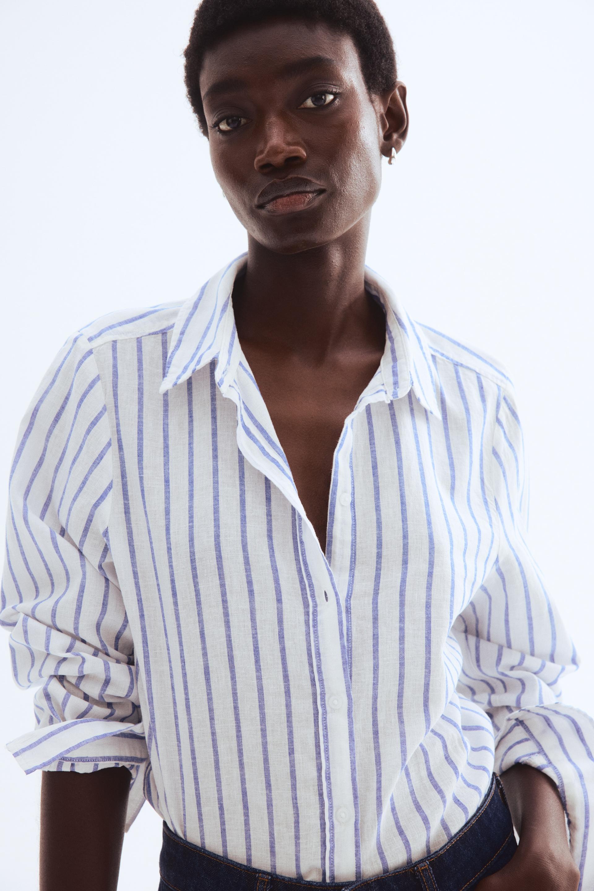 linen-blend shirt