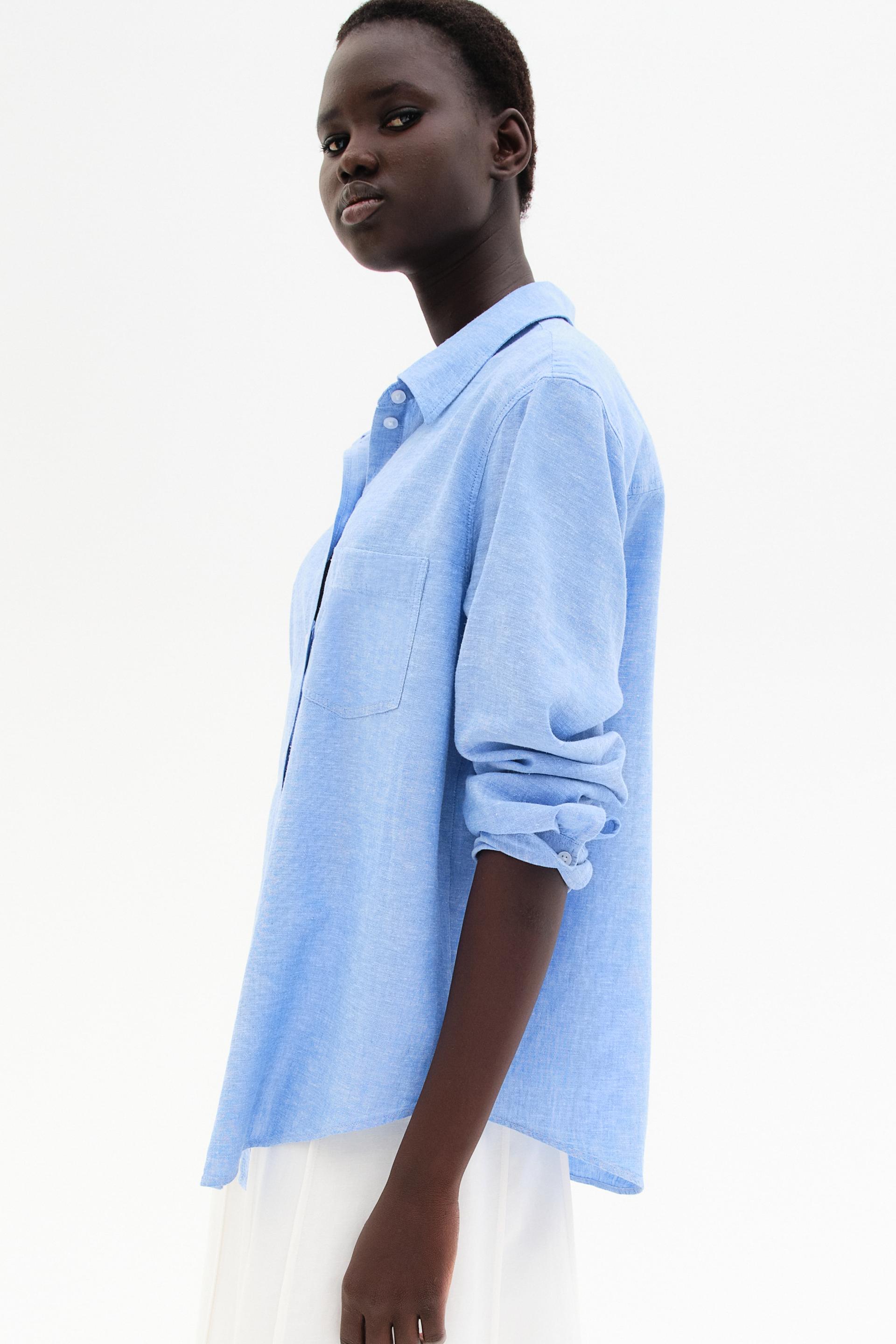 linen-blend shirt