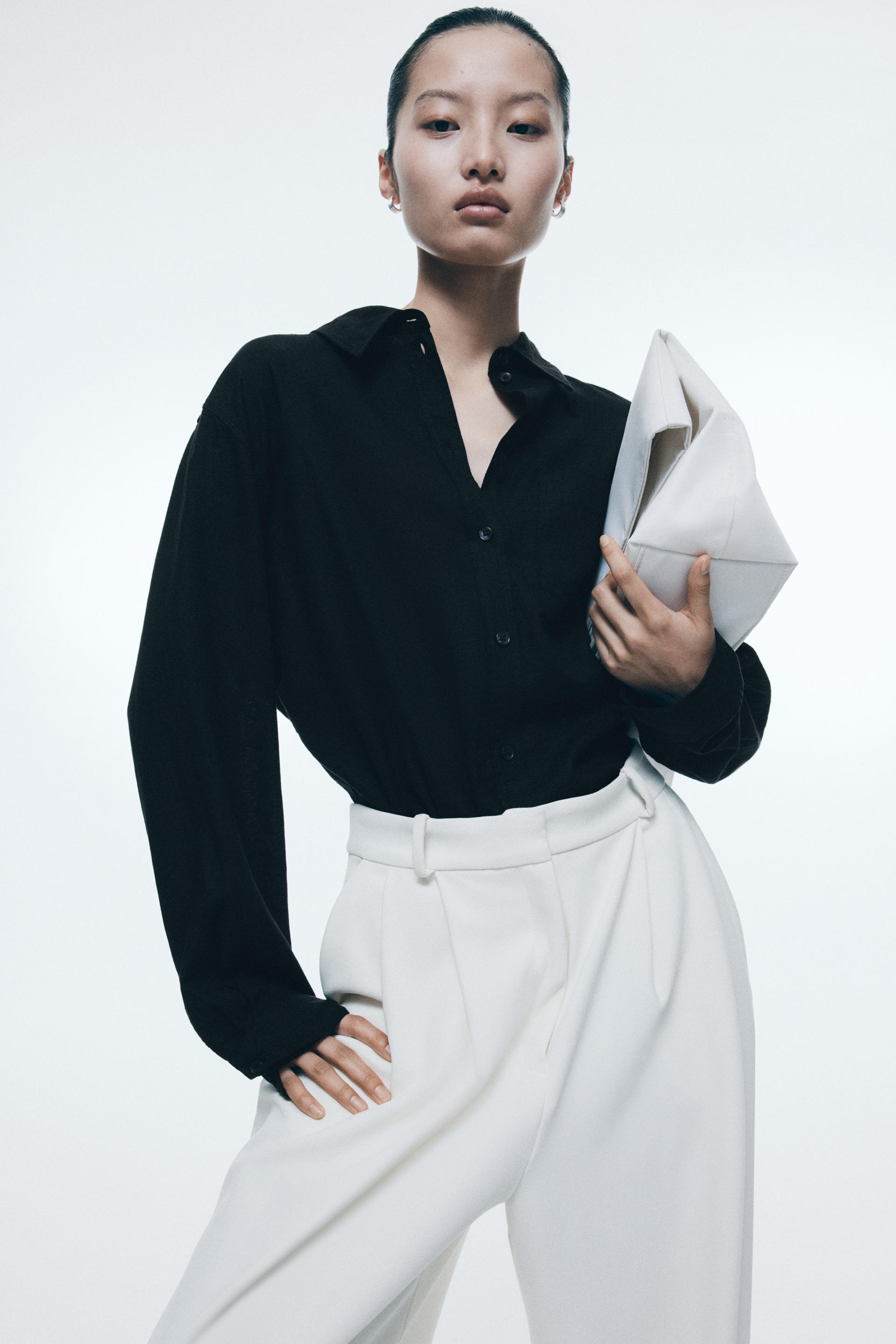 linen-blend shirt