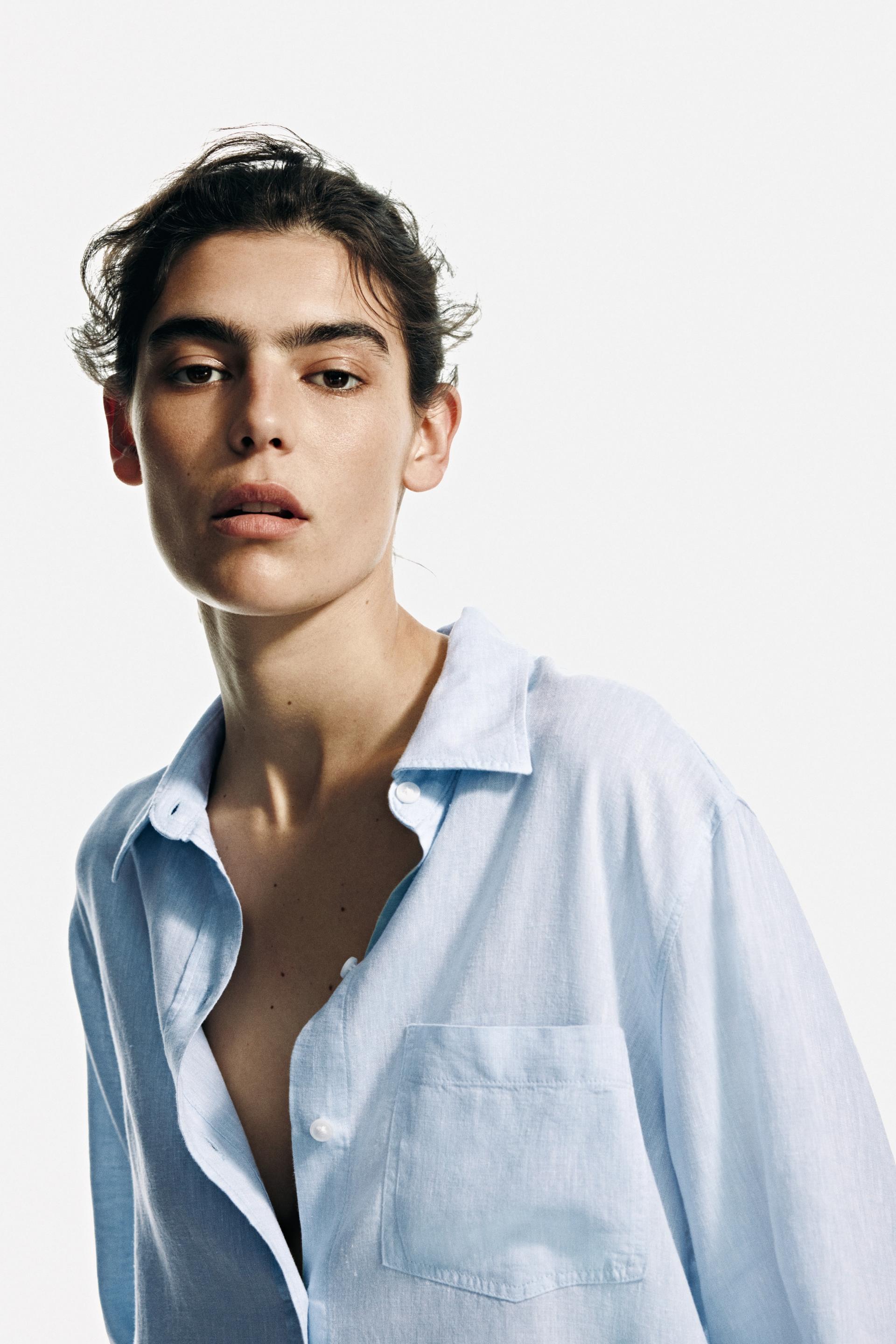 linen-blend shirt