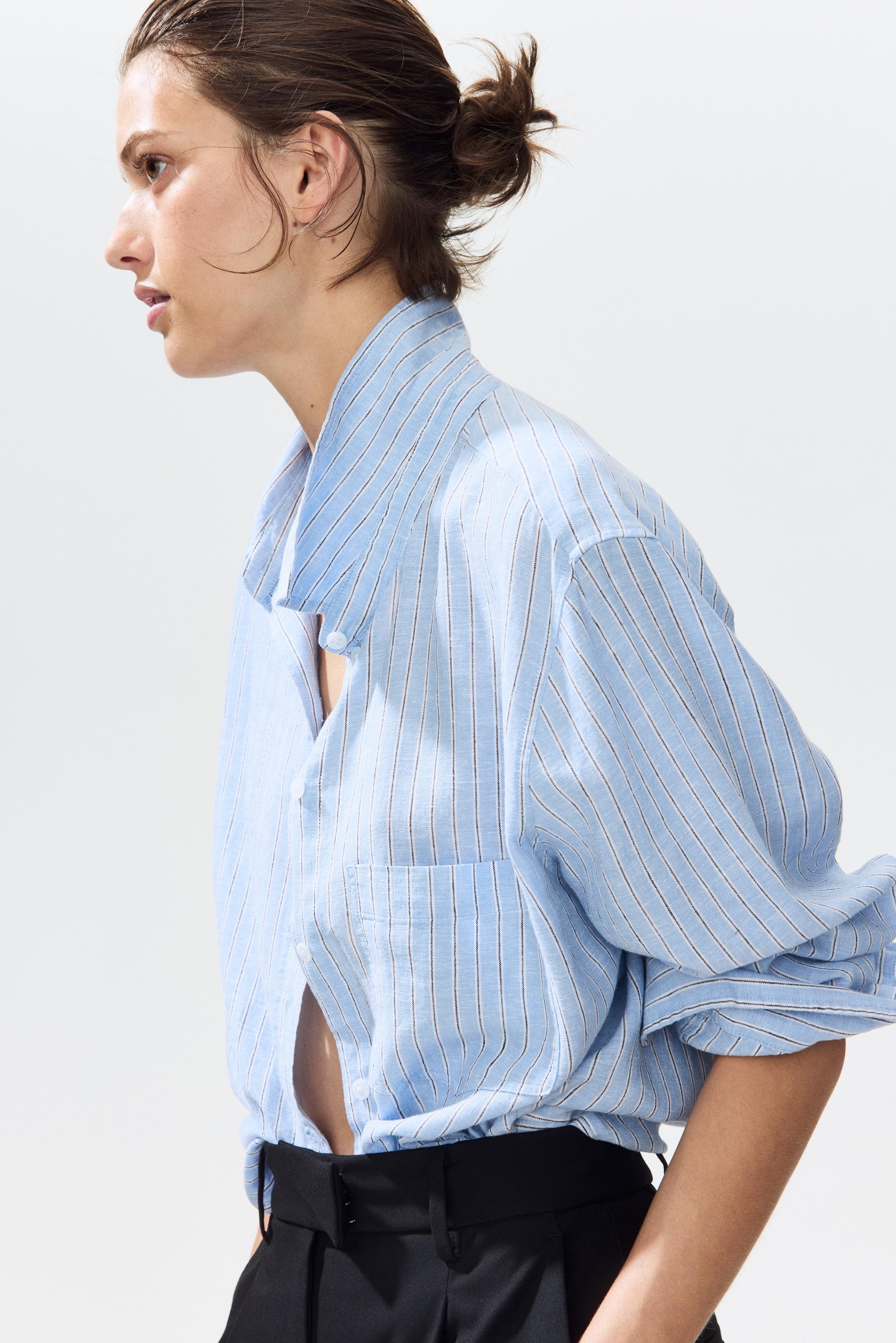 linen-blend shirt