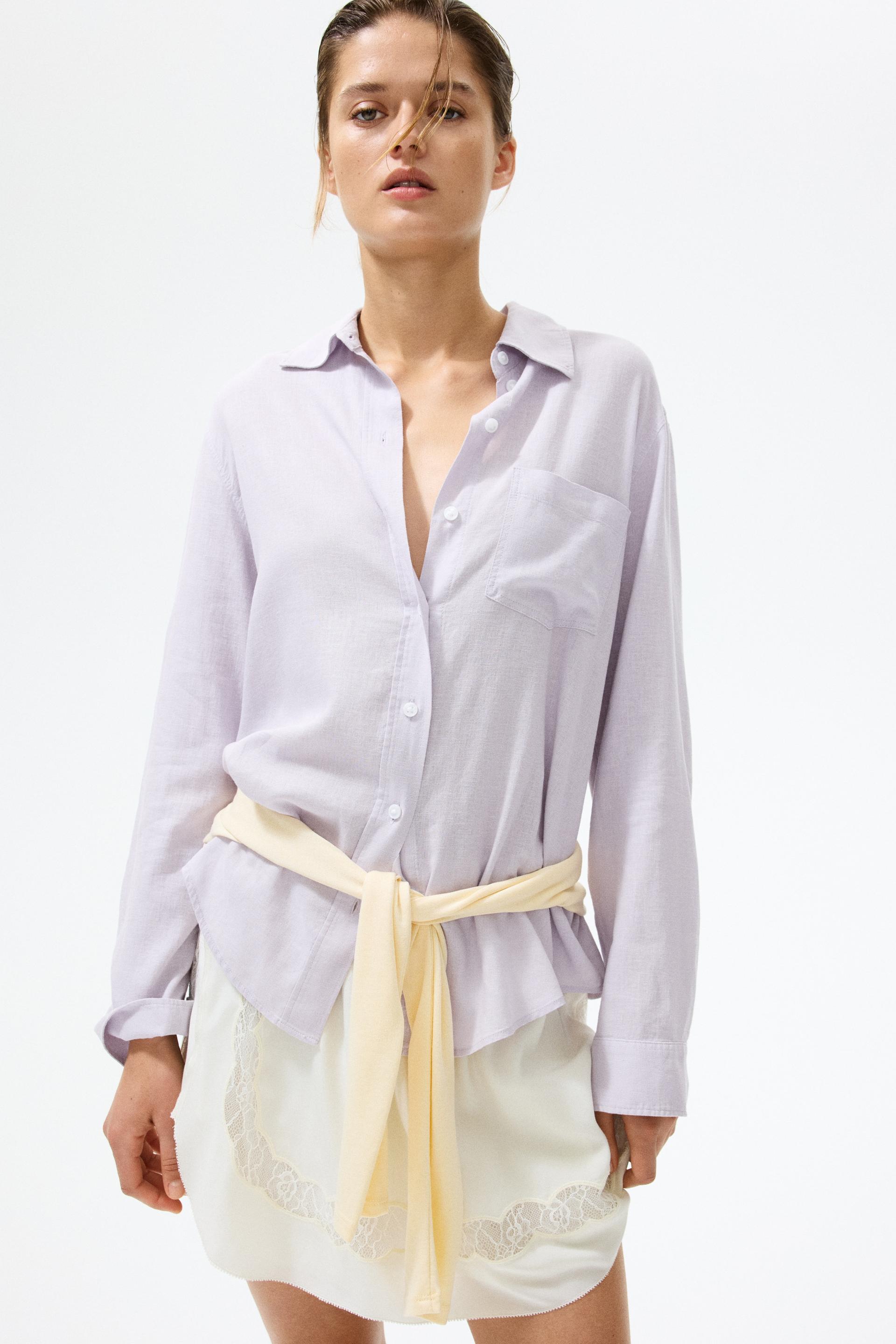 linen-blend shirt