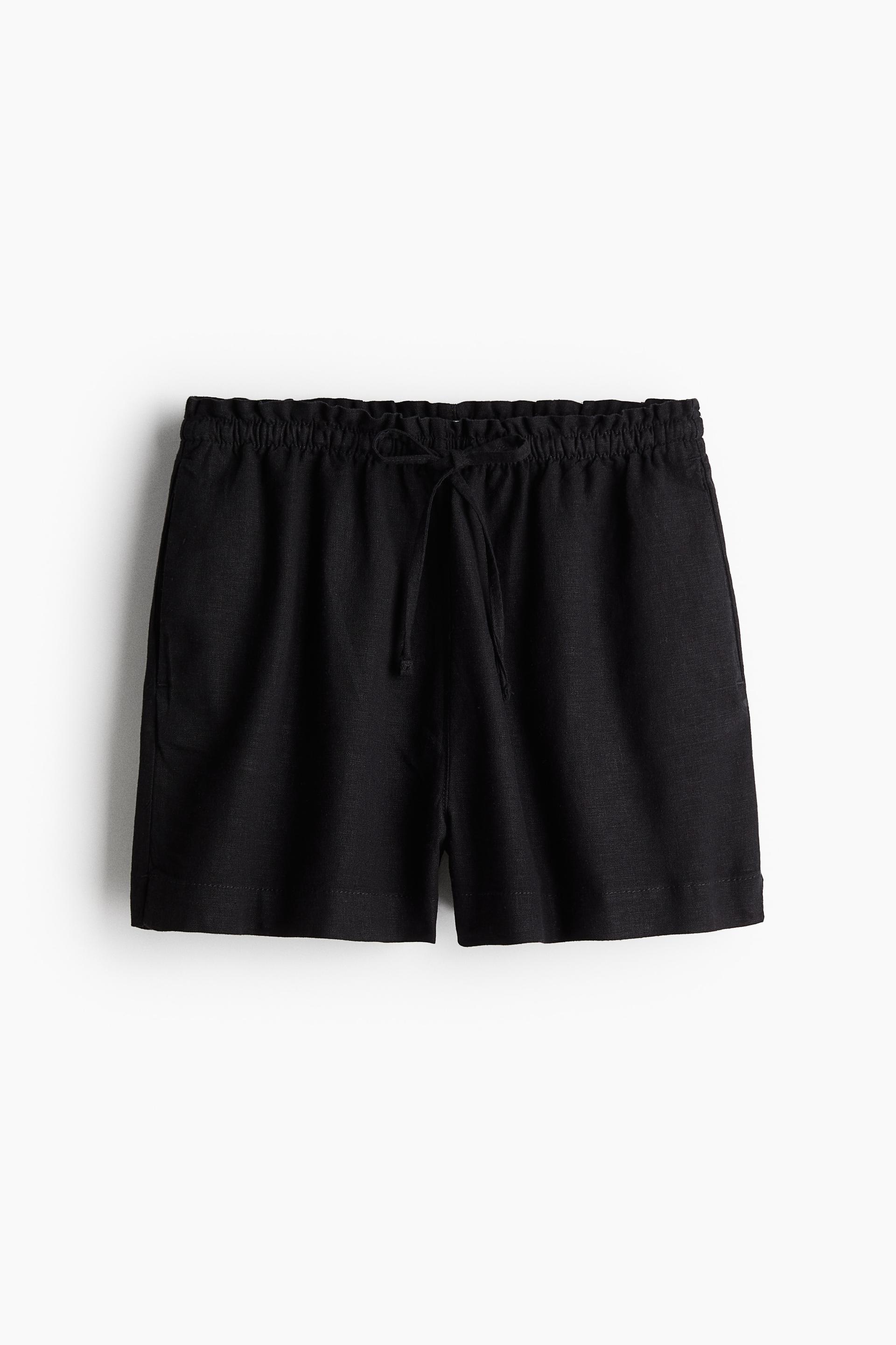 linen-blend shorts