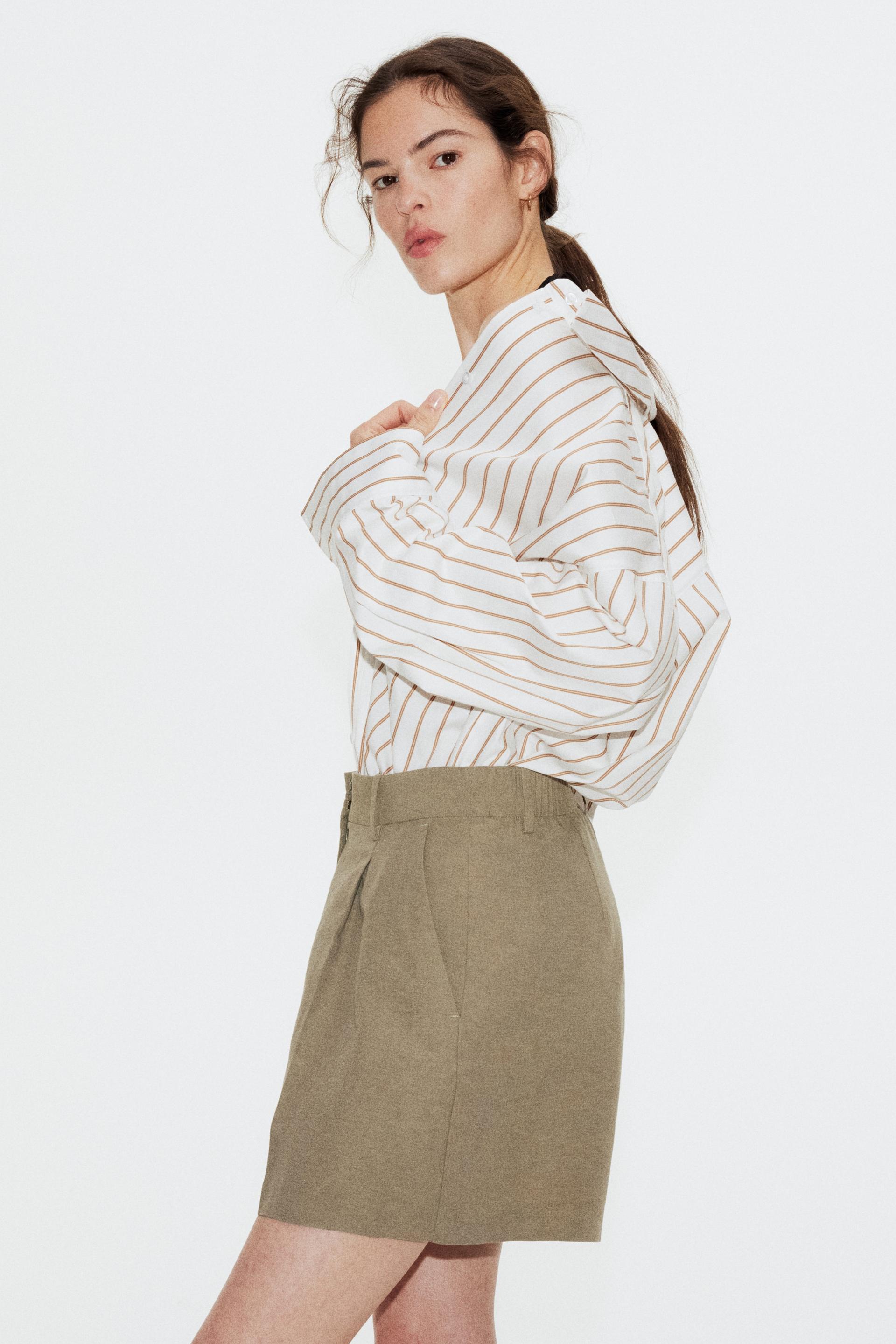linen-blend shorts