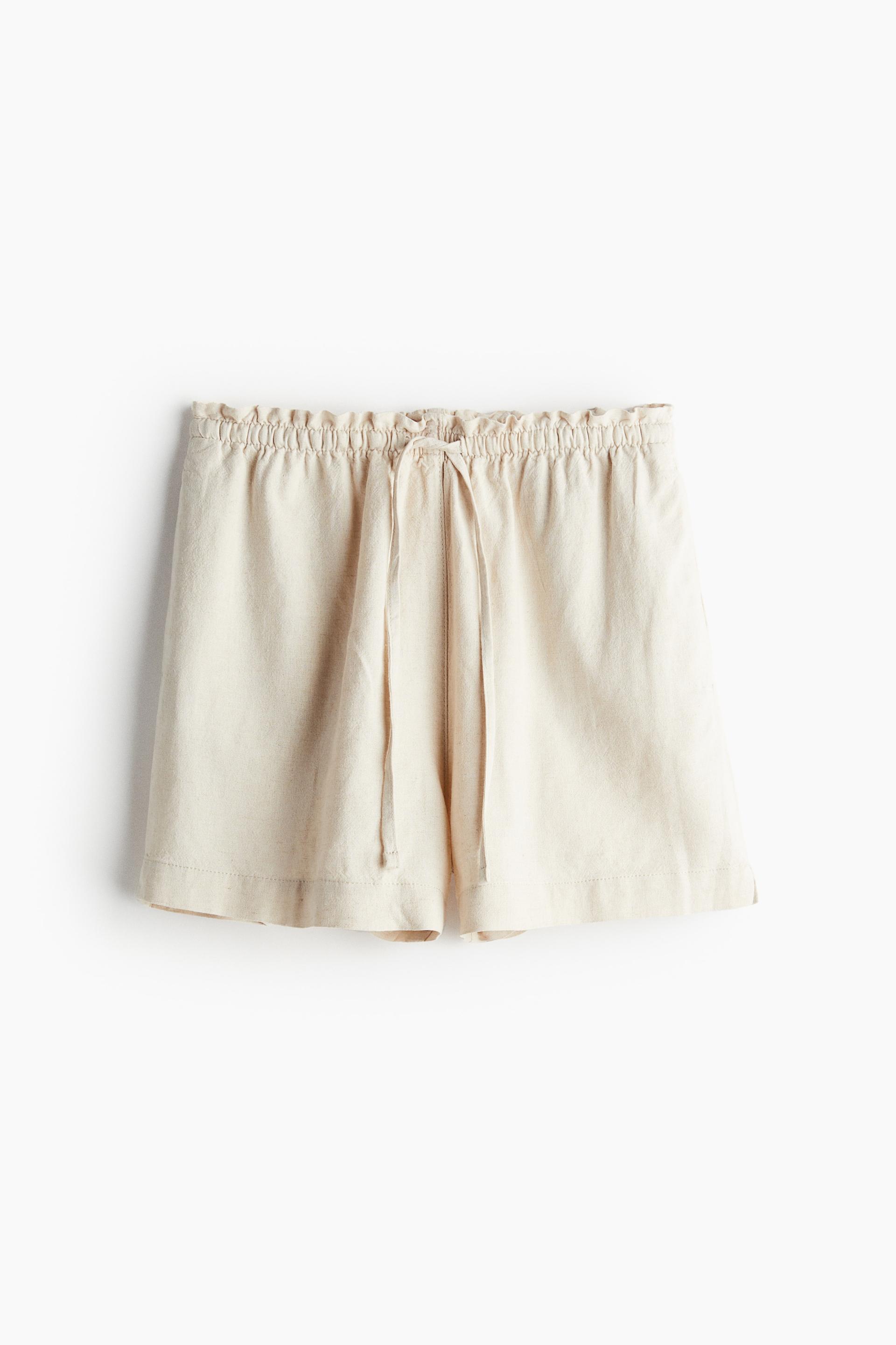 linen-blend shorts