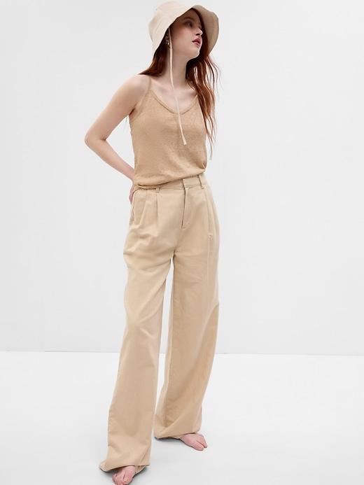 linen-blend sweater tank top