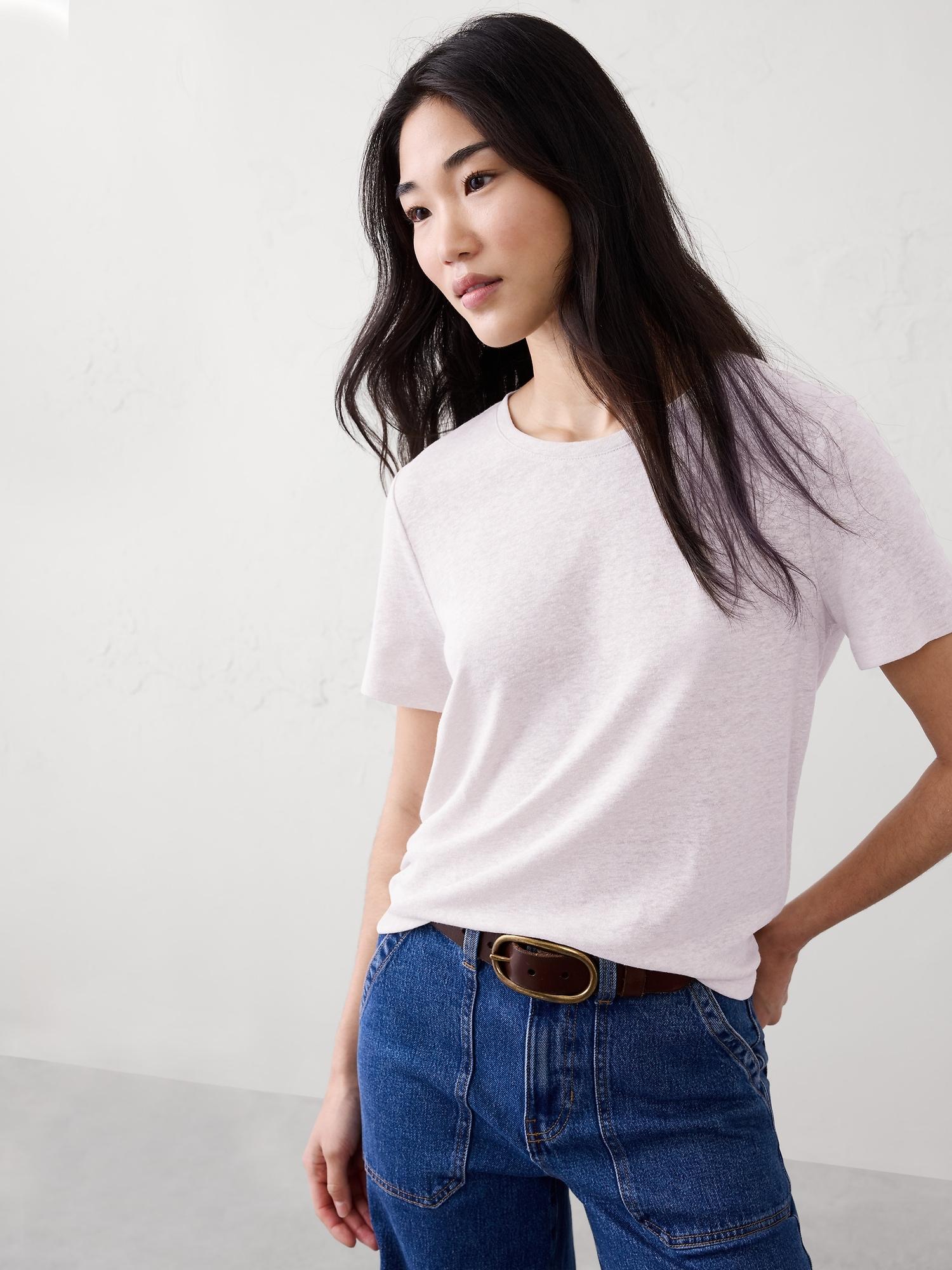 linen-blend t-shirt