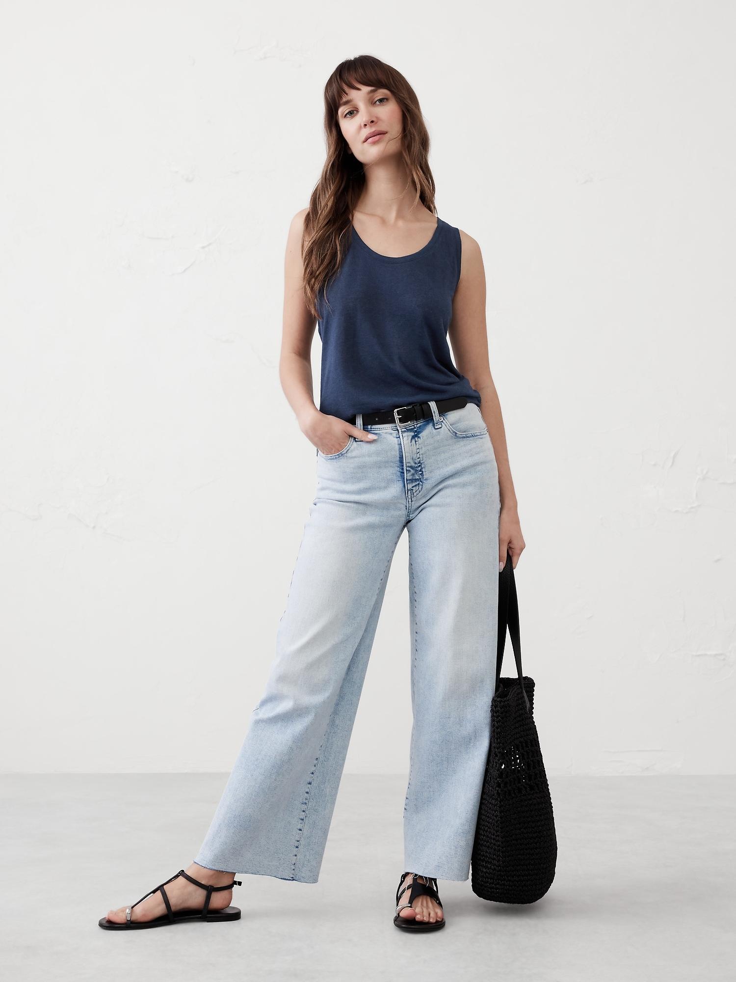 linen-blend tank