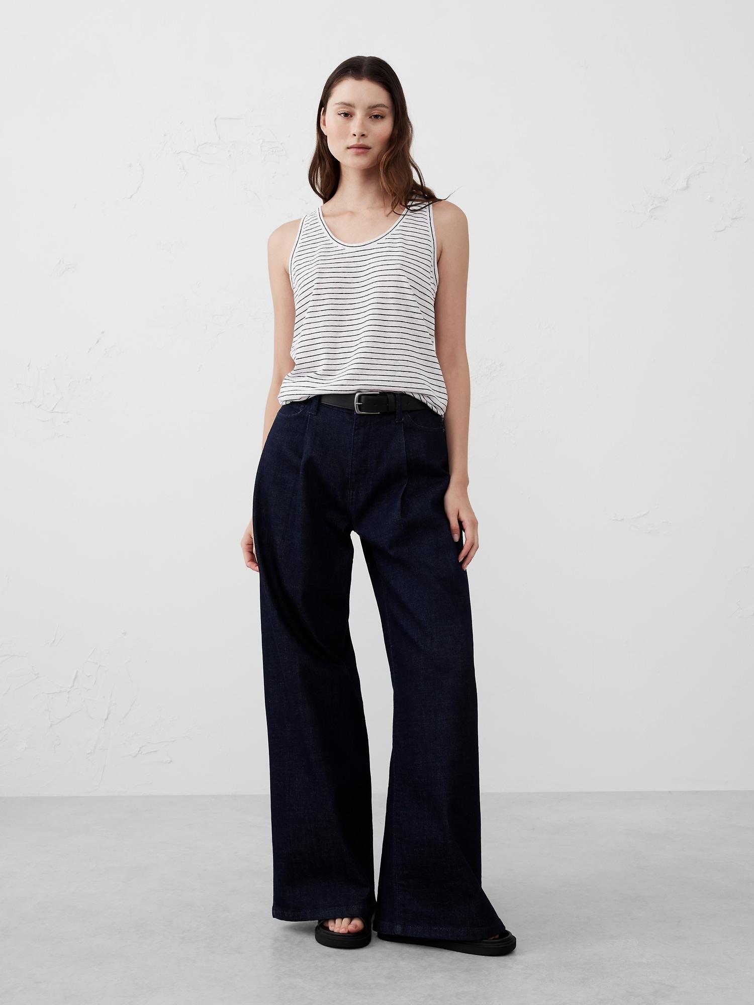 linen-blend tank