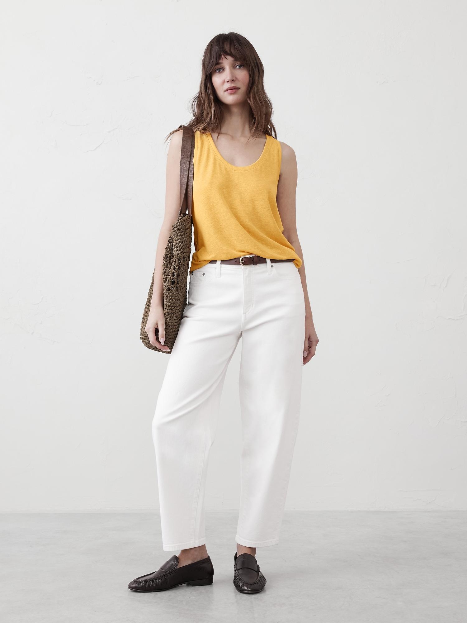 linen-blend tank