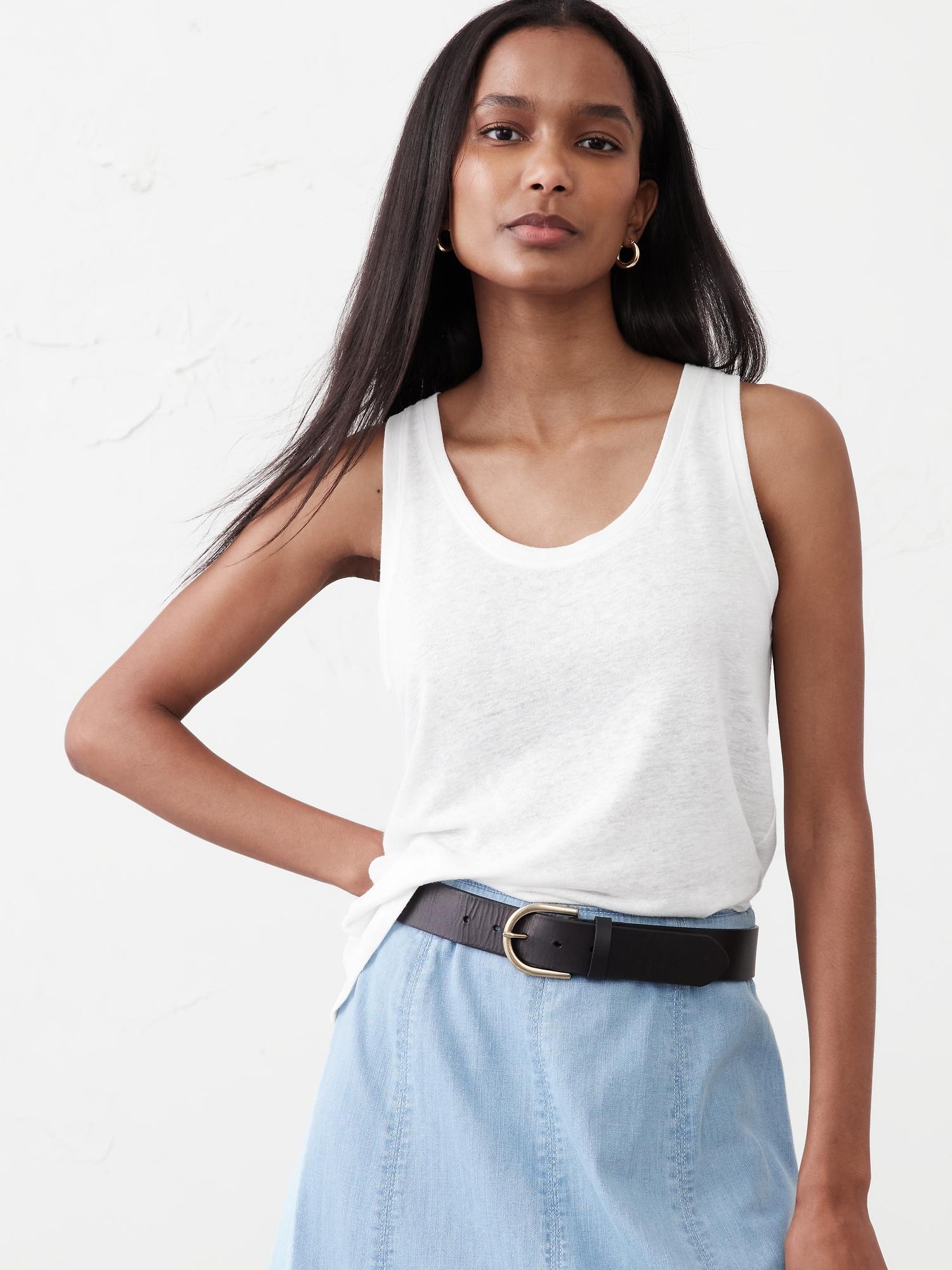 linen-blend tank
