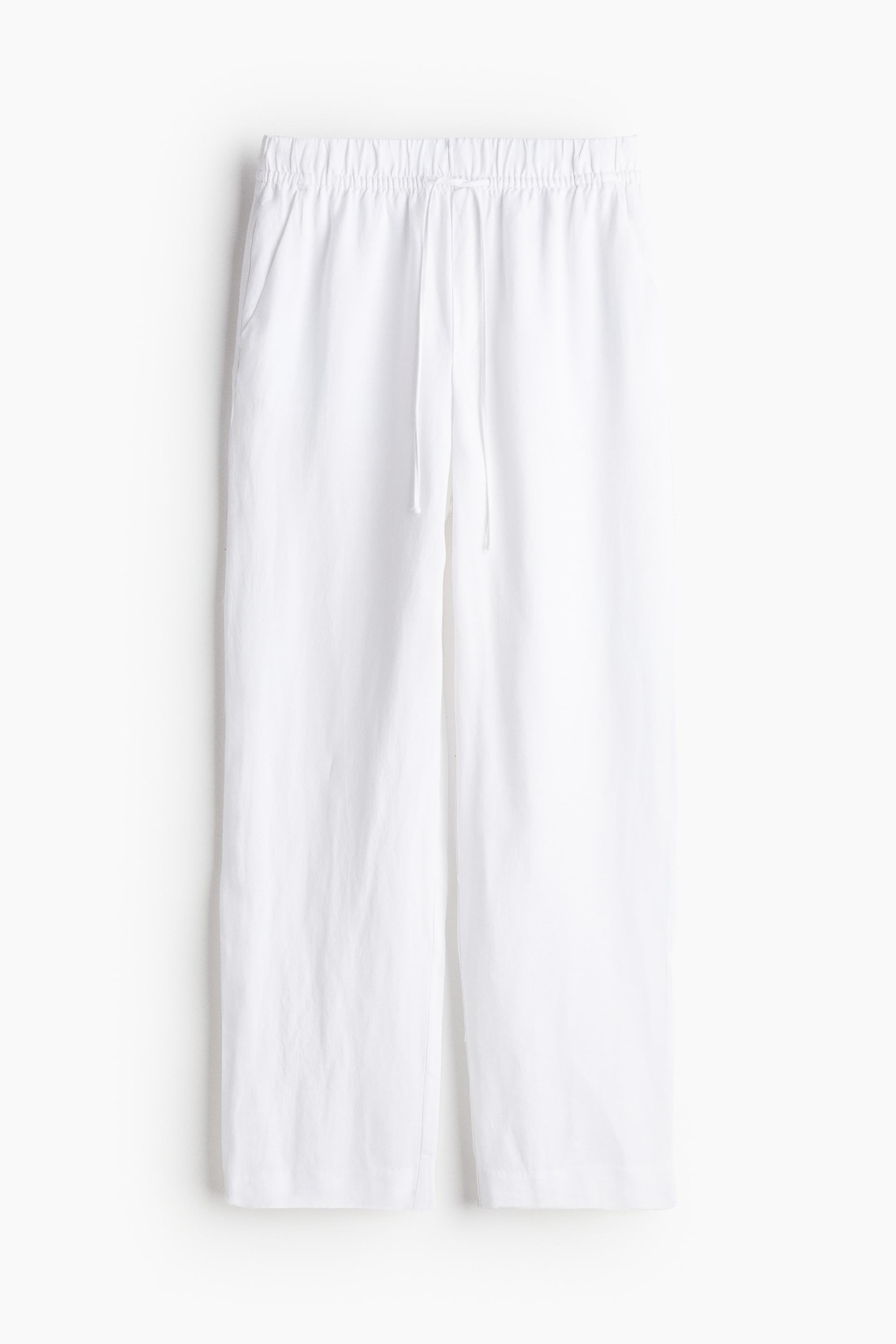 linen-blend tapered pants