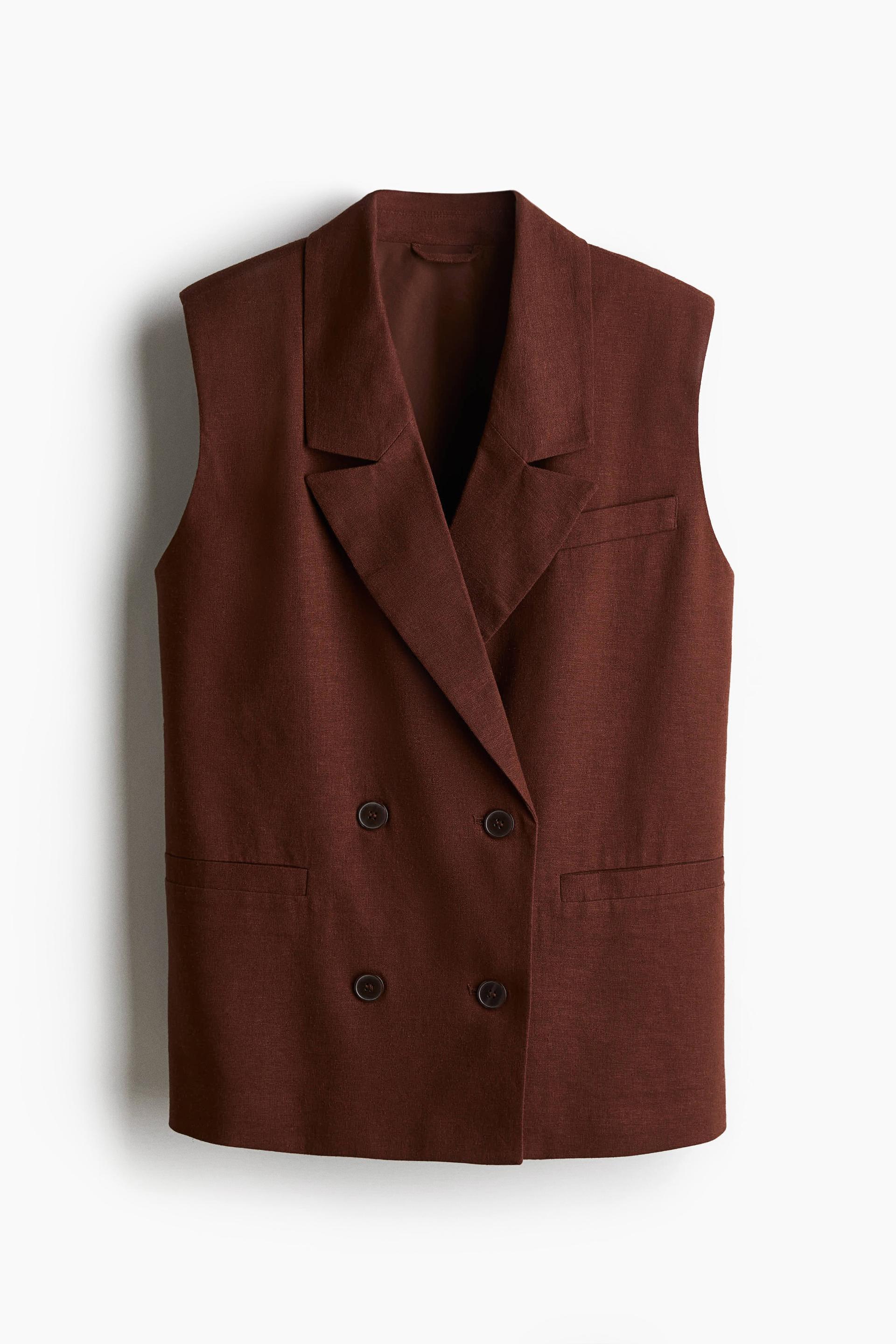linen-blend vest