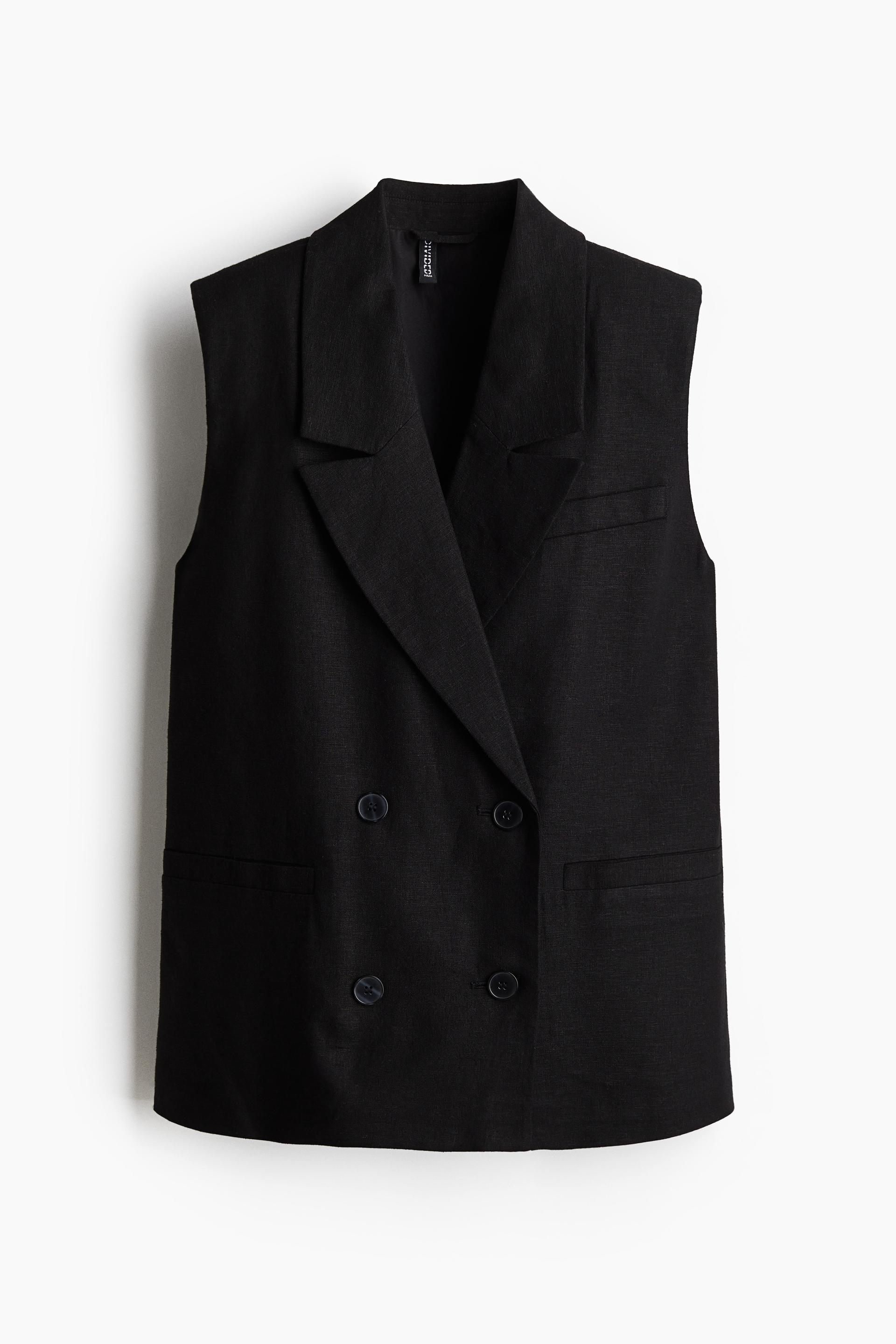 linen-blend vest