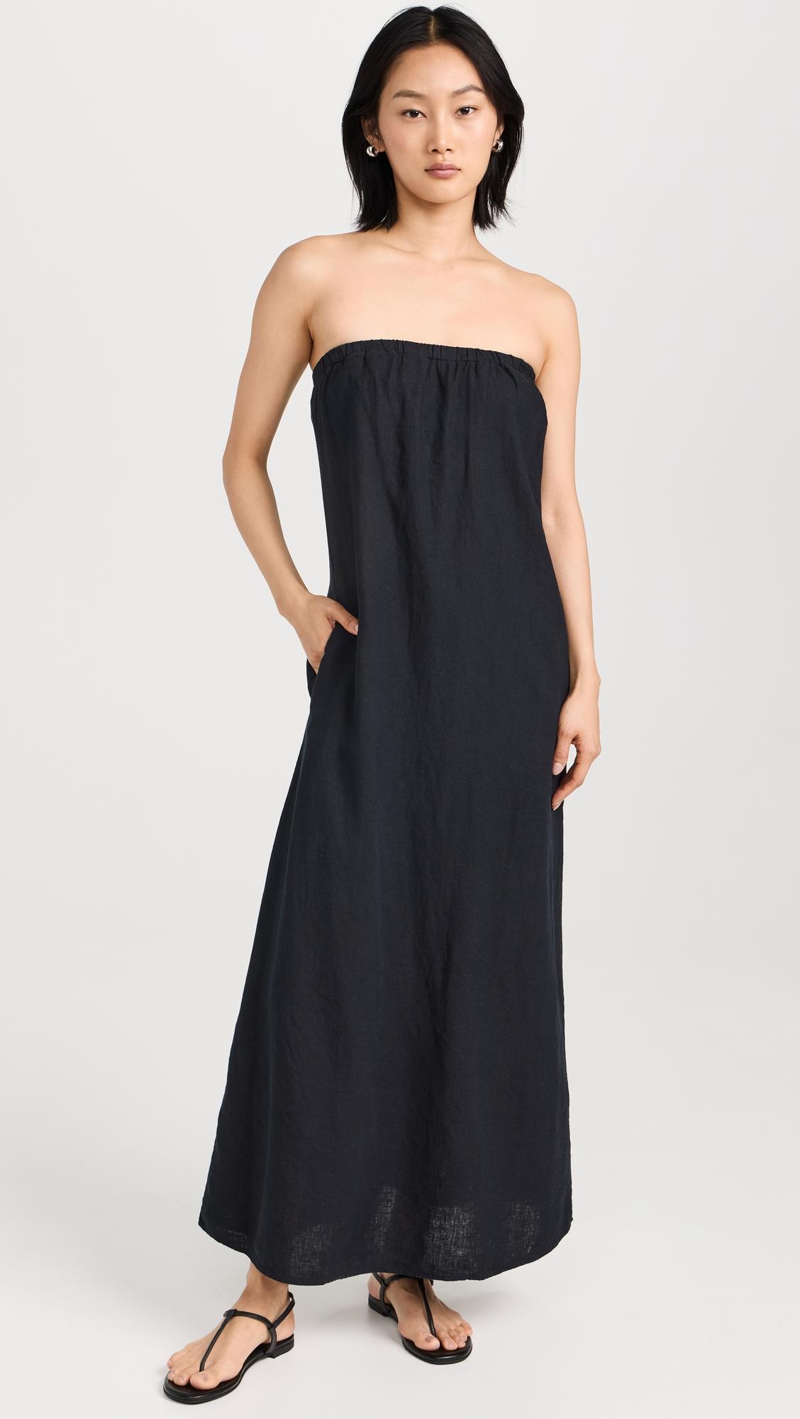 linen column maxi dress