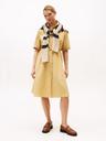 linen-cotton blend midi shirtdress