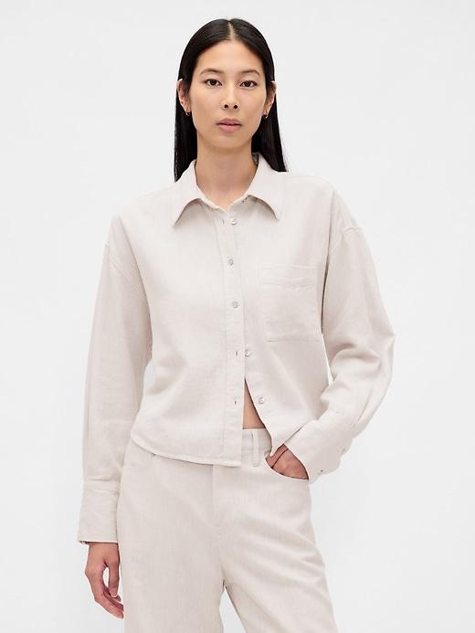 linen-cotton oversized shirt