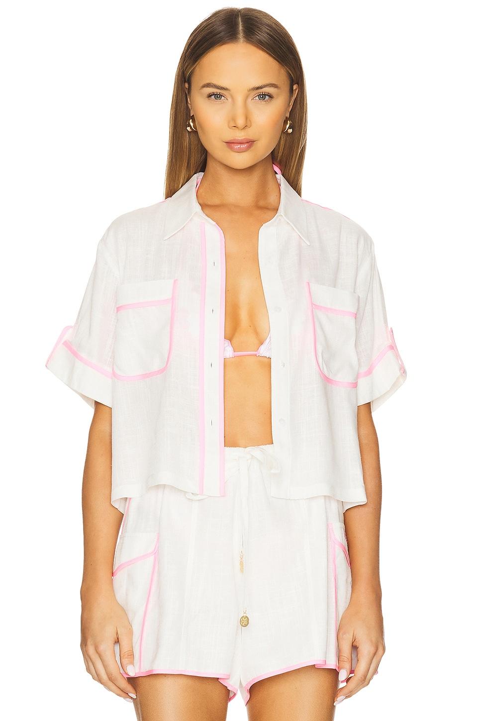 linen cropped shirt