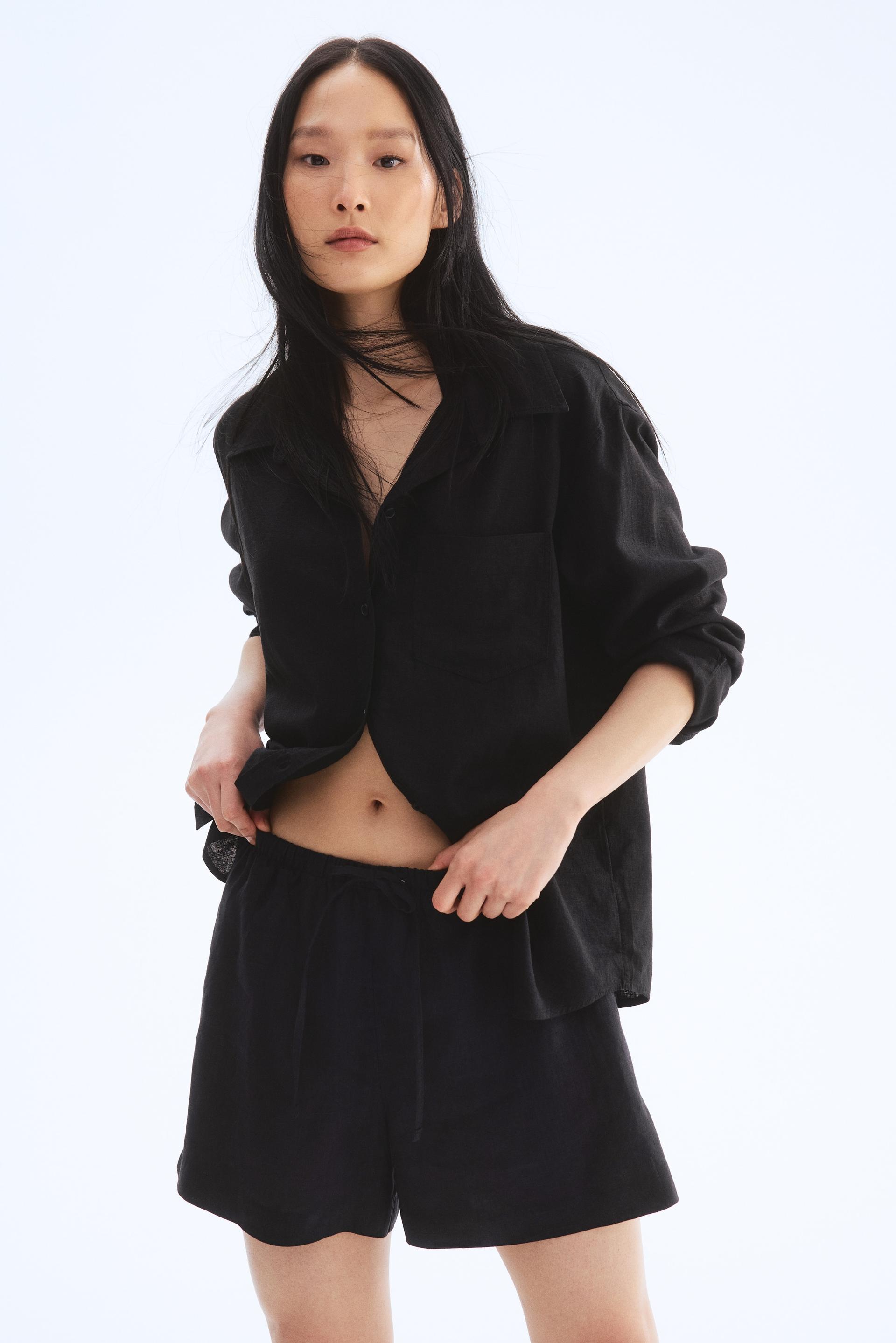 linen drawstring shorts