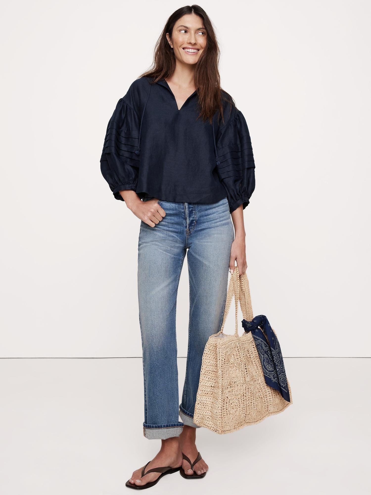 linen peasant blouse