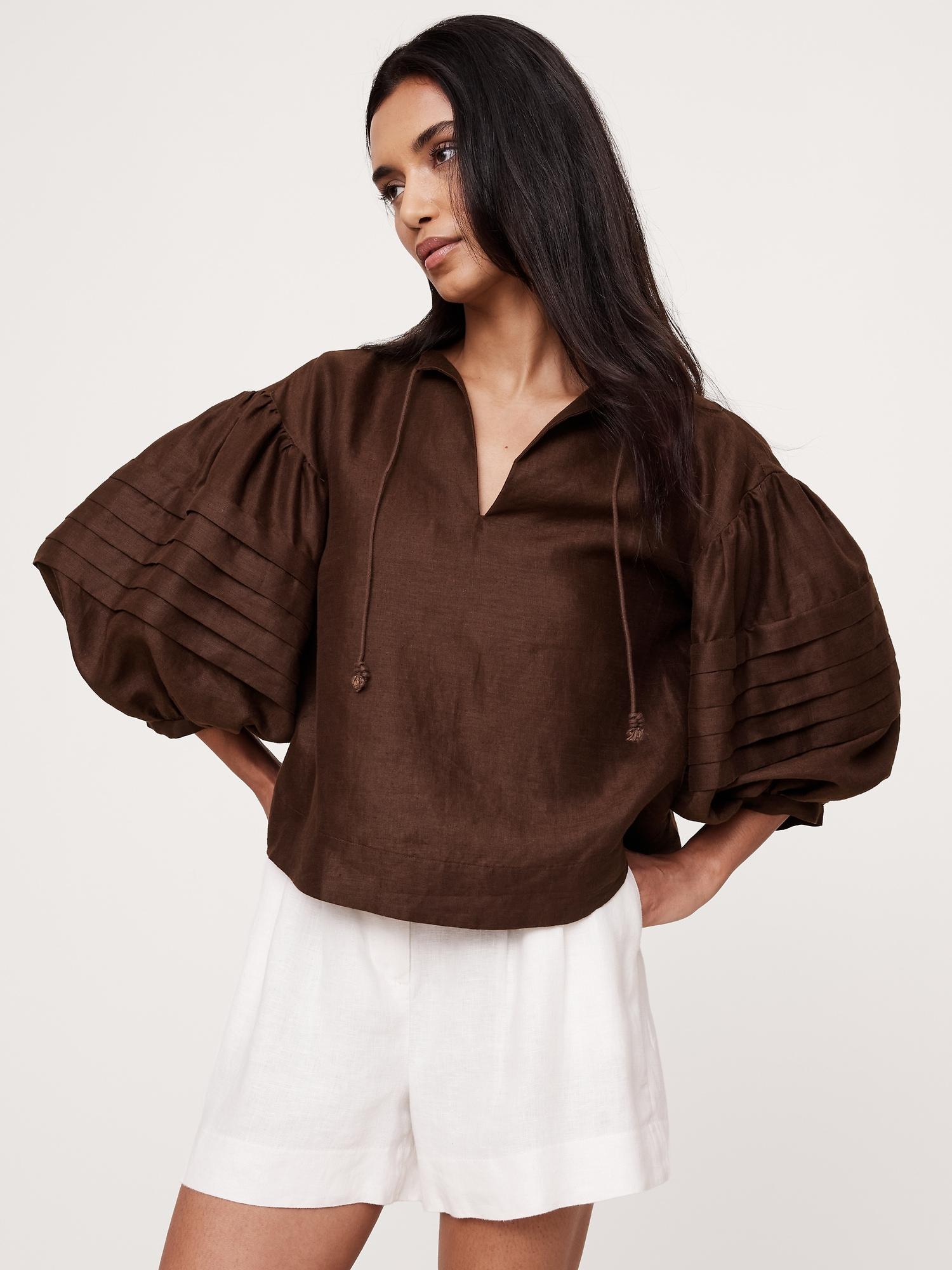 linen peasant blouse