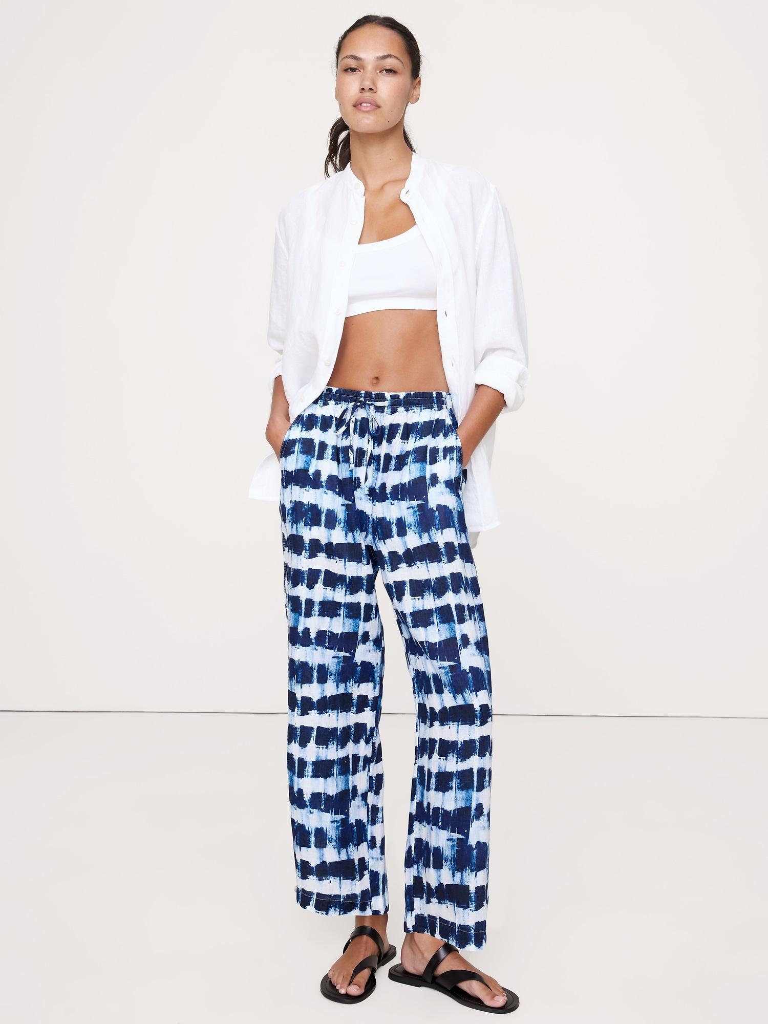 linen pull-on ankle pant