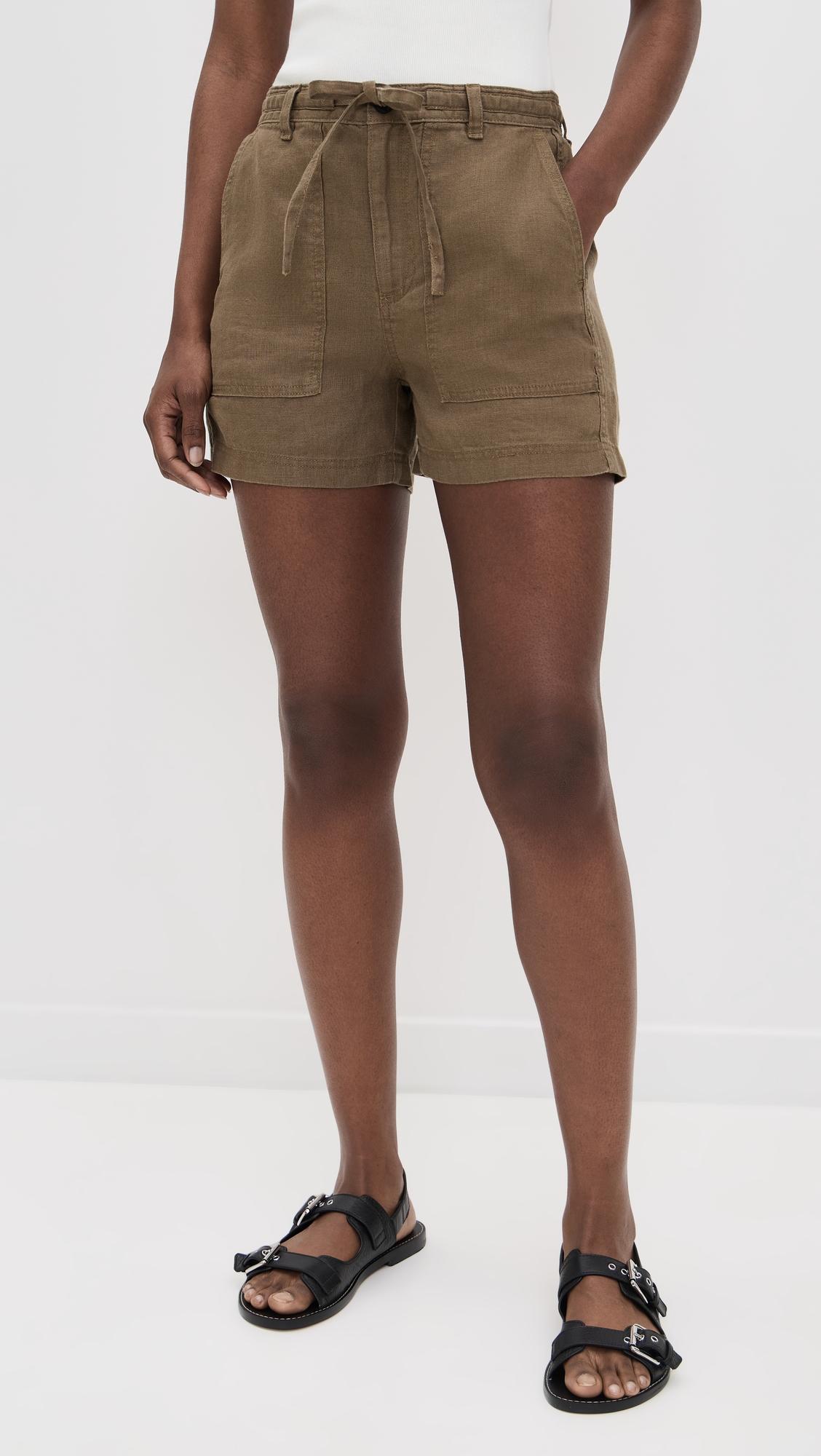 linen pull-on drawstring shorts