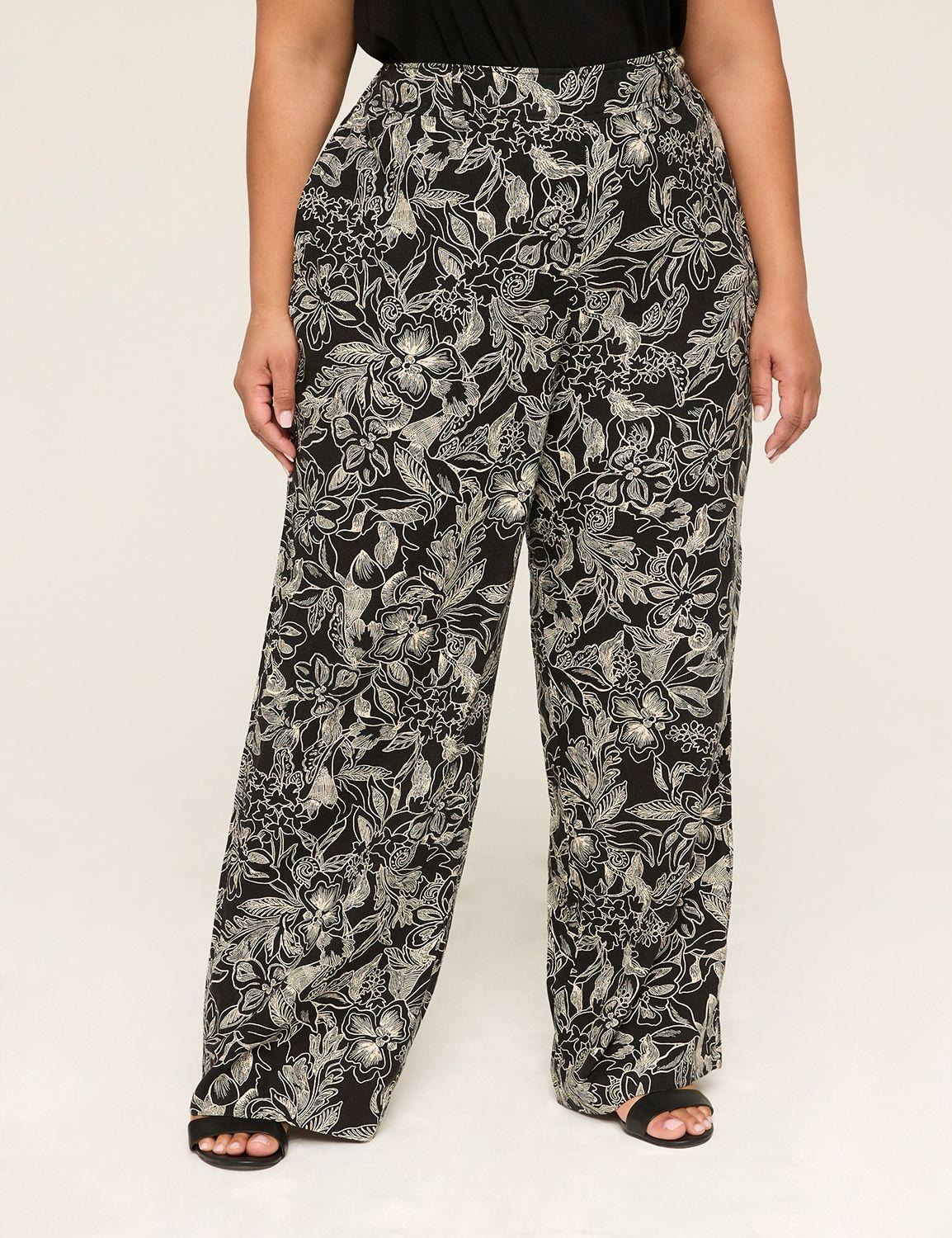 linen pull-on relaxed straight pant