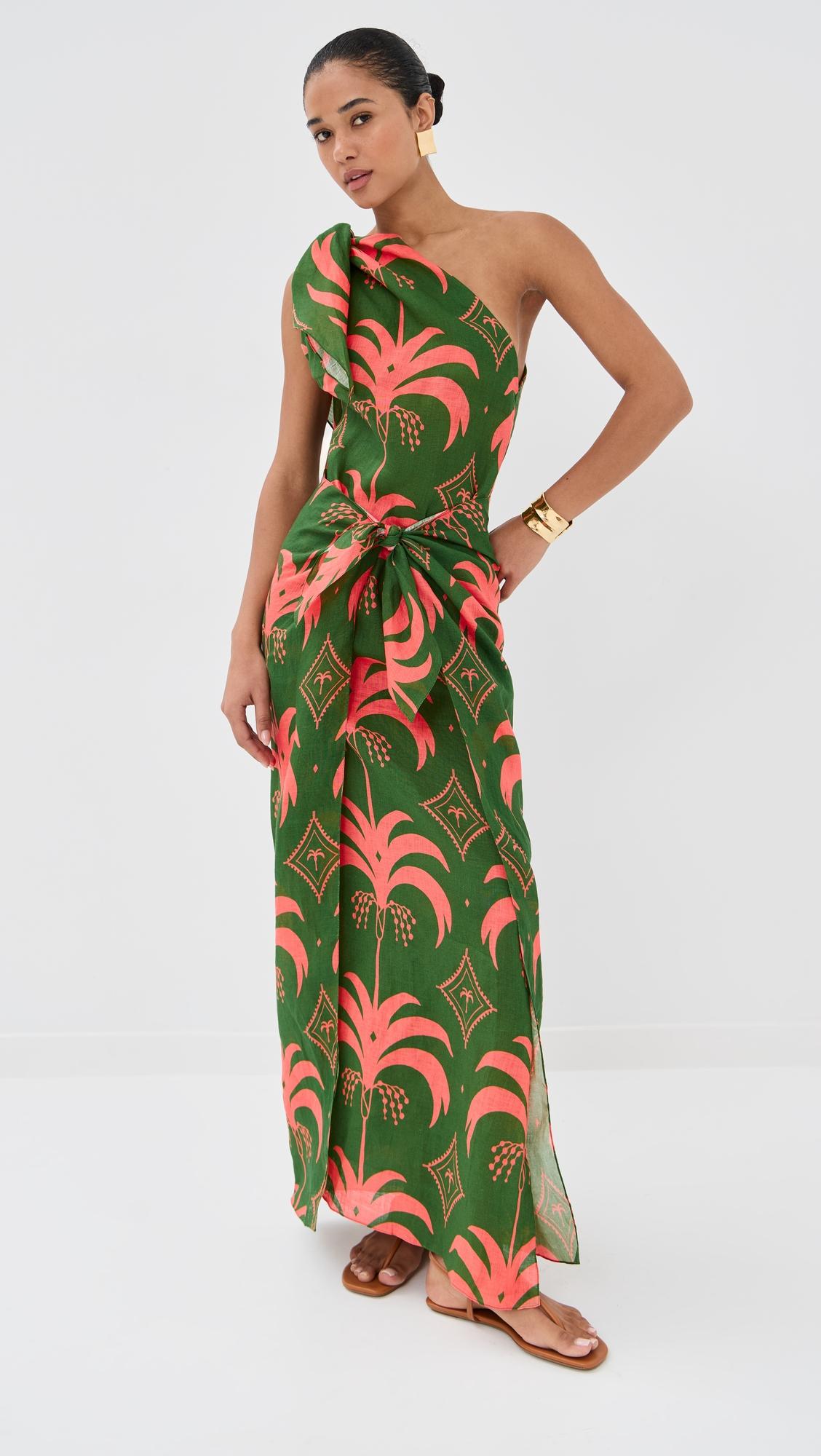 linen seaweed ankle dress