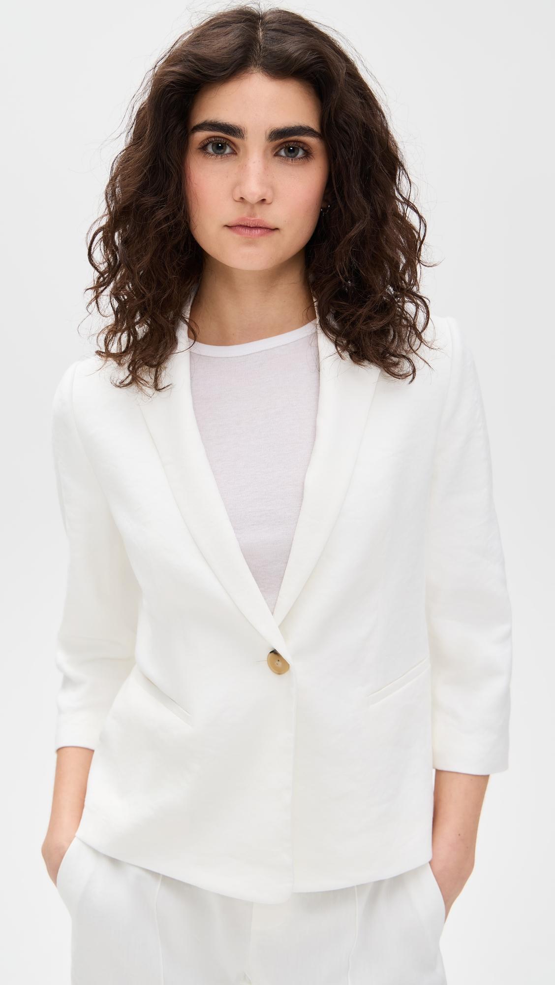linen shrunken blazer
