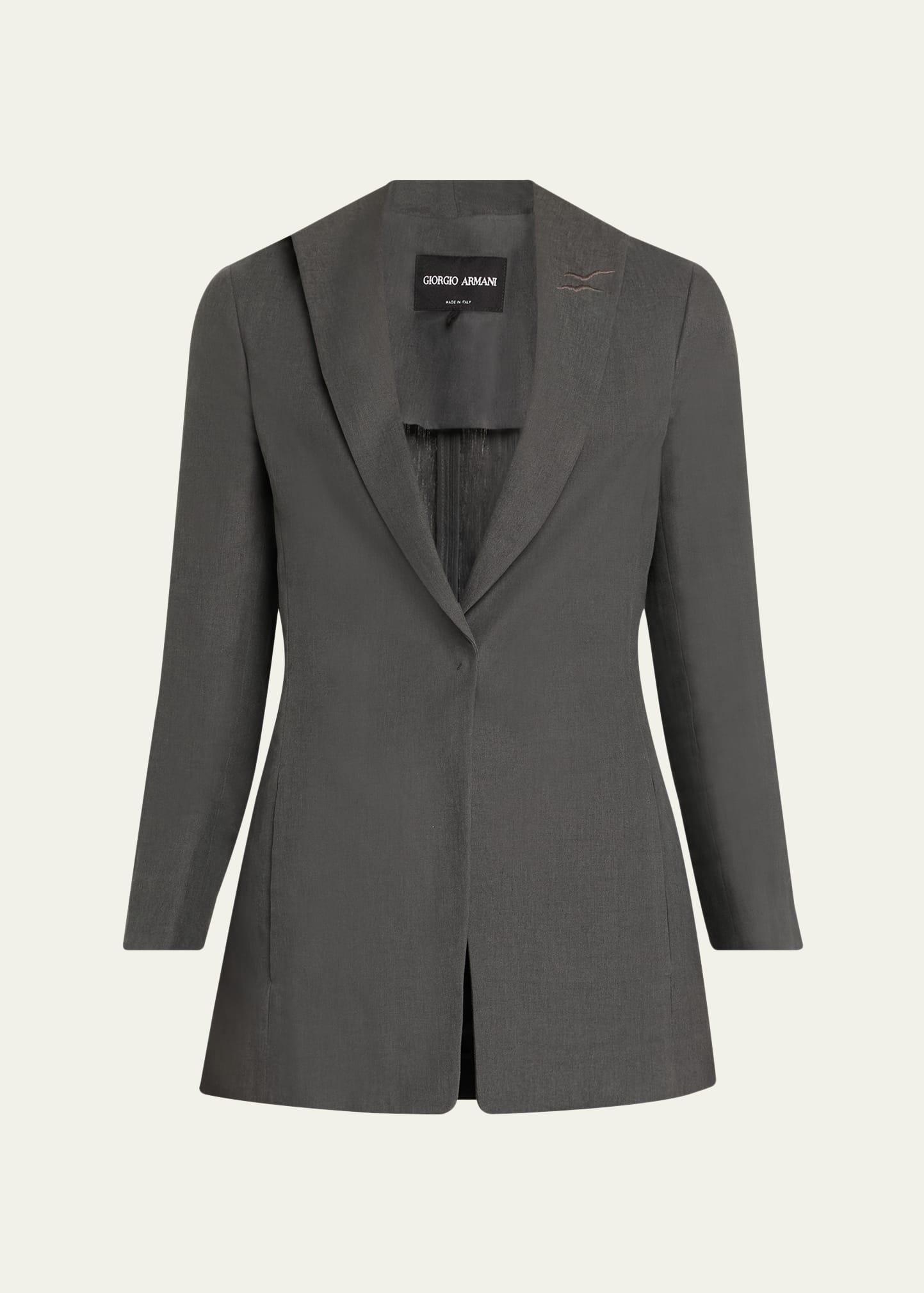 linen single-breasted blazer