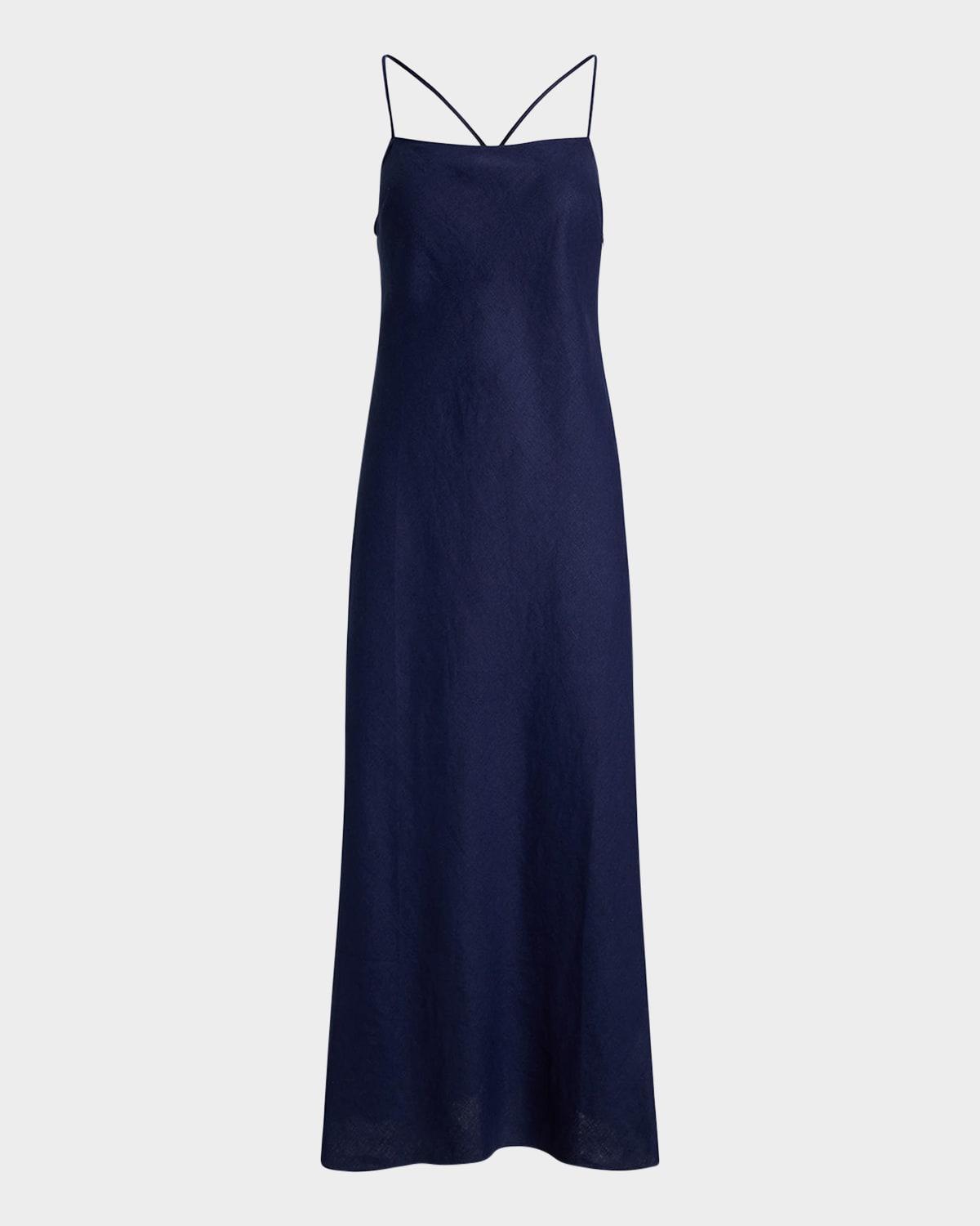linen sleeveless a-line dress