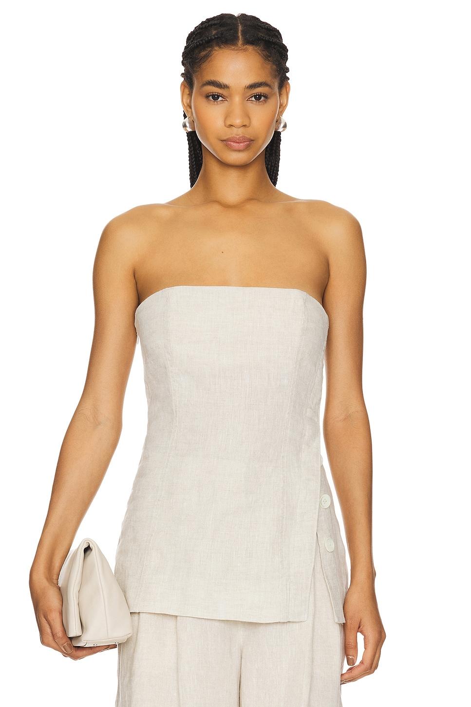 linen strapless tunic top