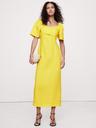 linen sweetheart long midi dress