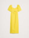 linen sweetheart long midi dress