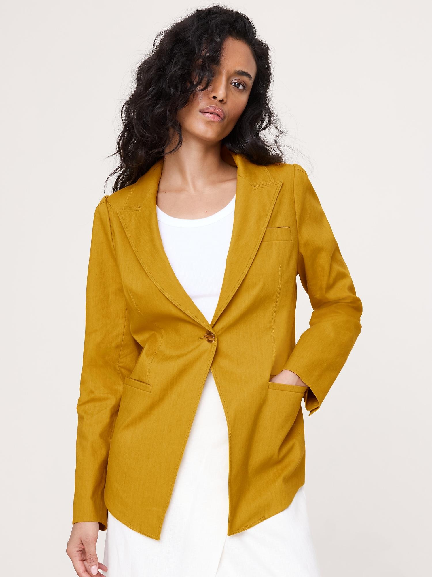 linen-viscose long blazer