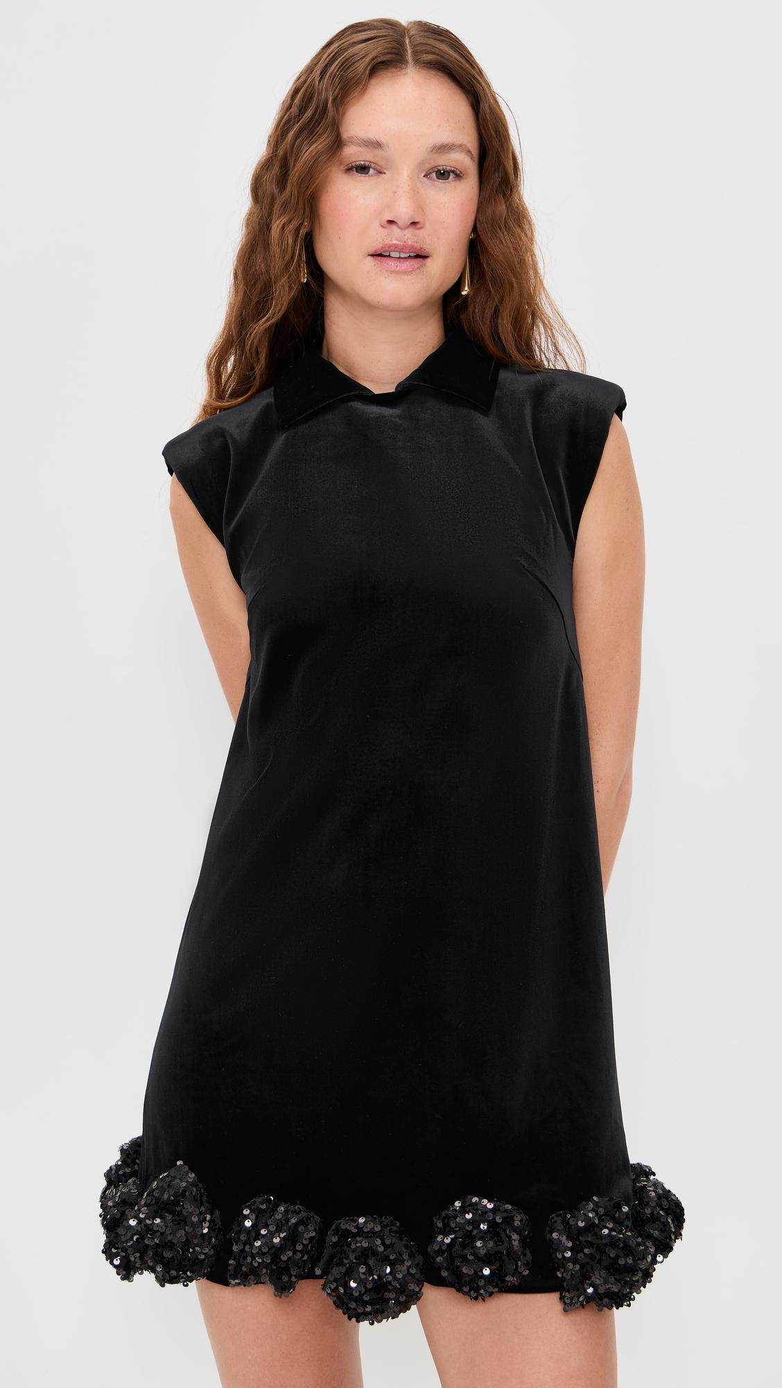 lingyu velvet embellished mini dress