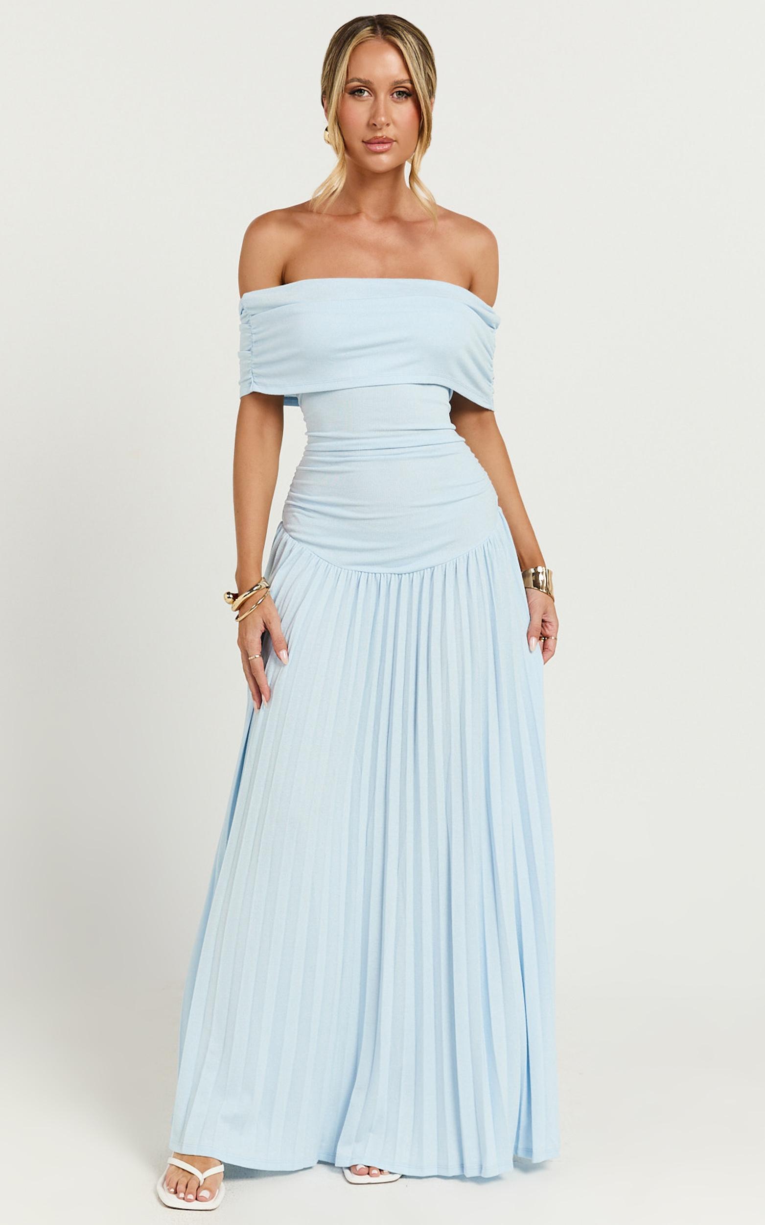 lioness - field of dreams maxi dress in soft blue