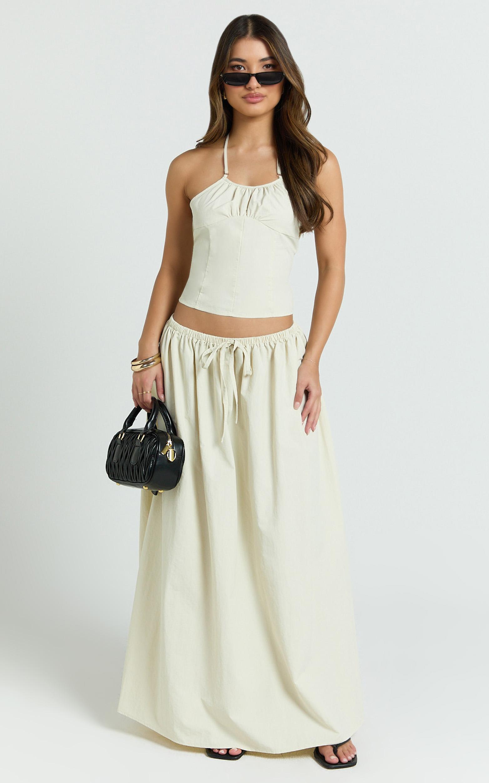 lioness - sweet escape maxi skirt in oyster