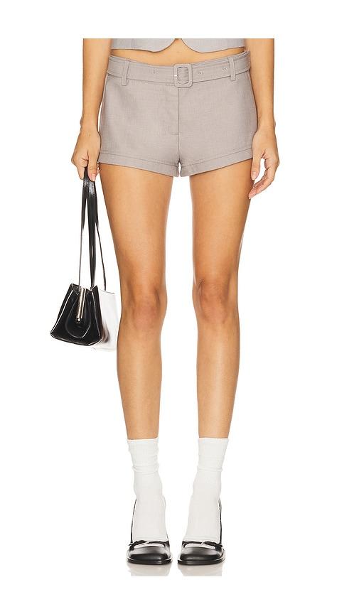 lioness afterglow mini short in grey.