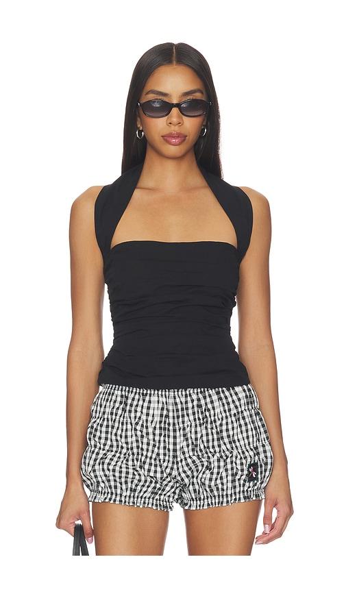 lioness amore halter top in black.