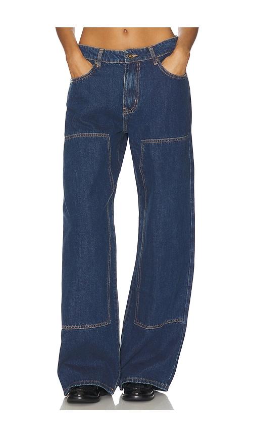 lioness anchor jean in blue.