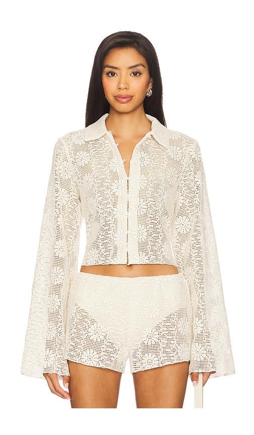 lioness babydoll top in cream.