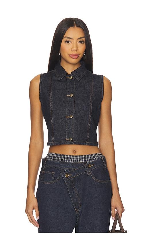 lioness bella crop top in blue.