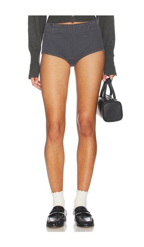 lioness blanc micro short in charcoal.