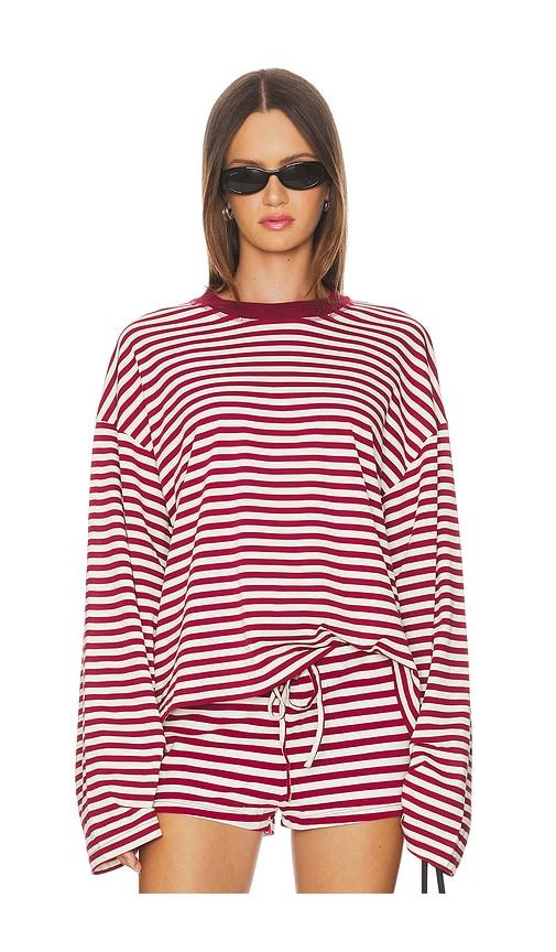 lioness bloom long sleeve top in wine.