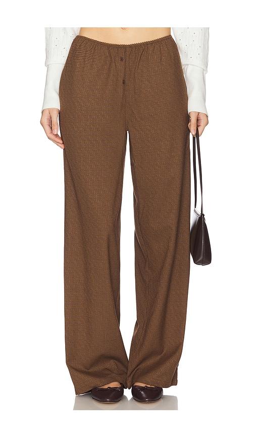 lioness bloom pant in chocolate.